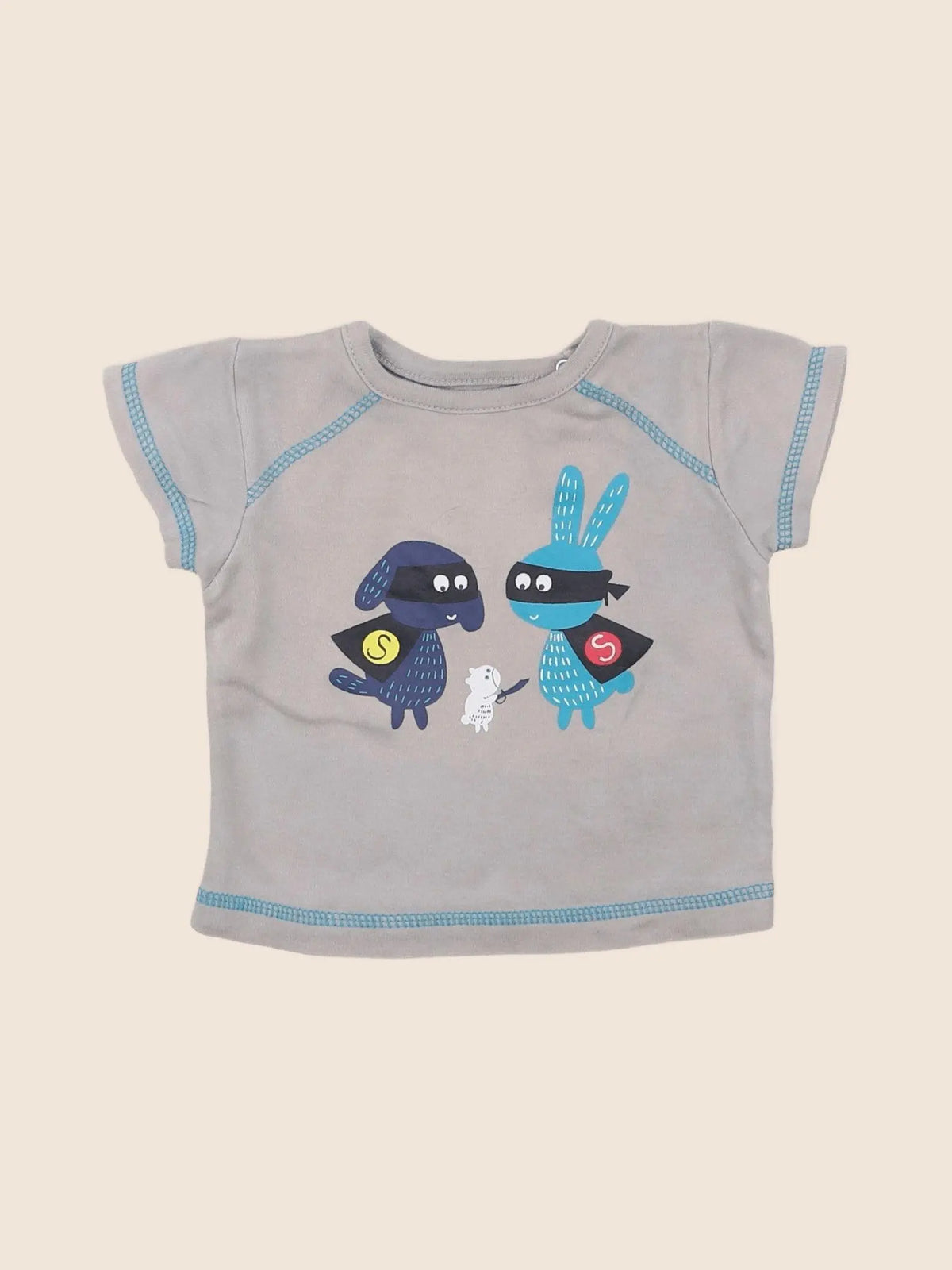 La queue du chat - tee-shirt gris - 3 mois