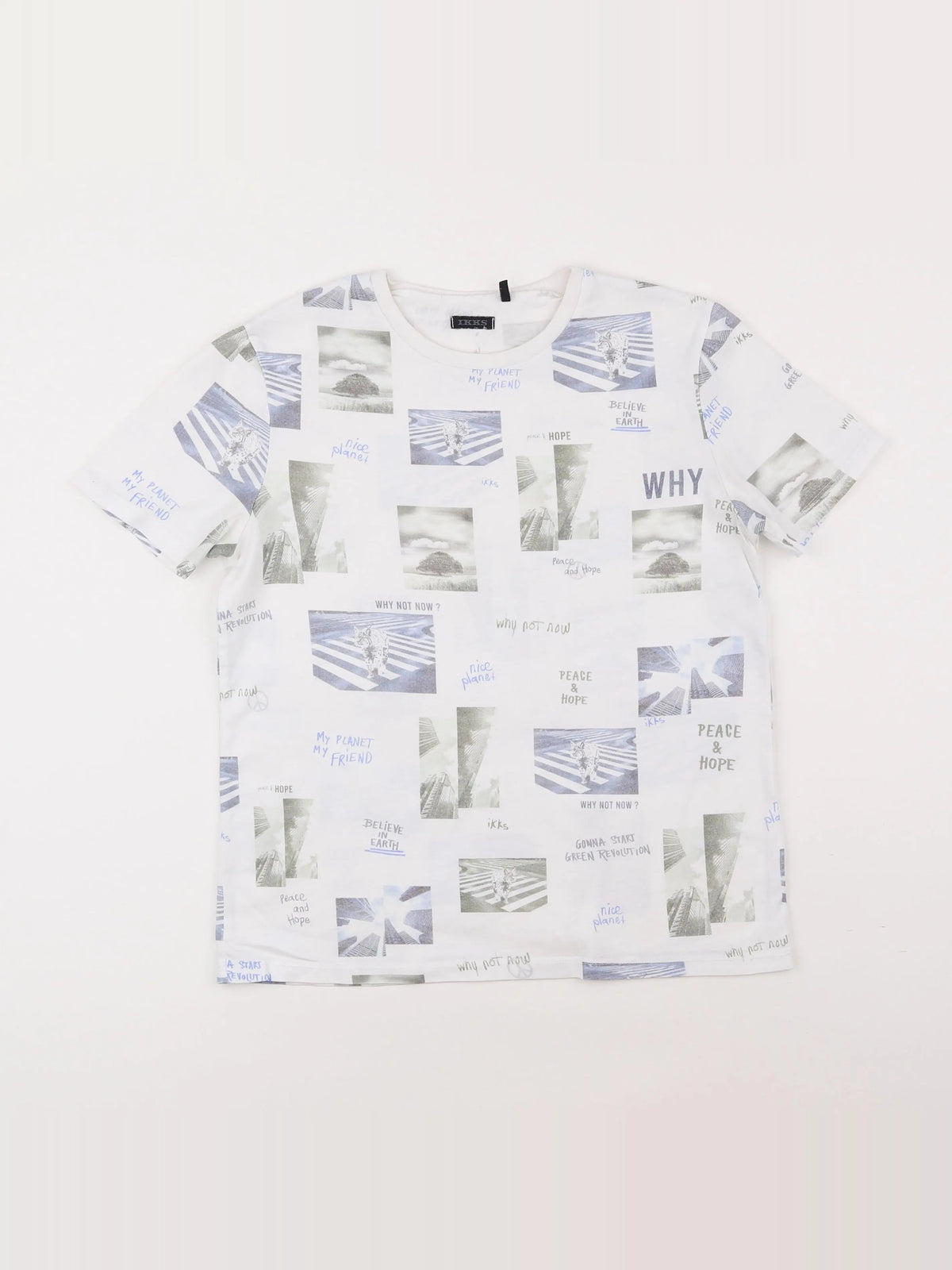 IKKS - tee-shirt beige, bleu - 12 ans
