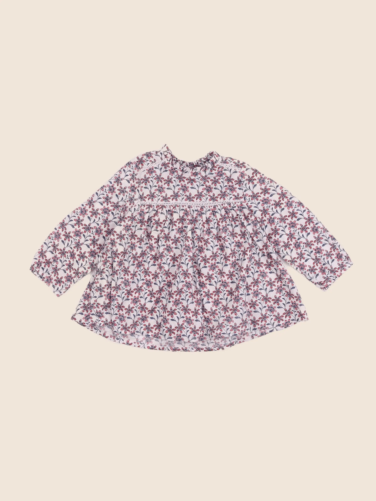 Boutchou - blouse bleu, rouge - 12 mois