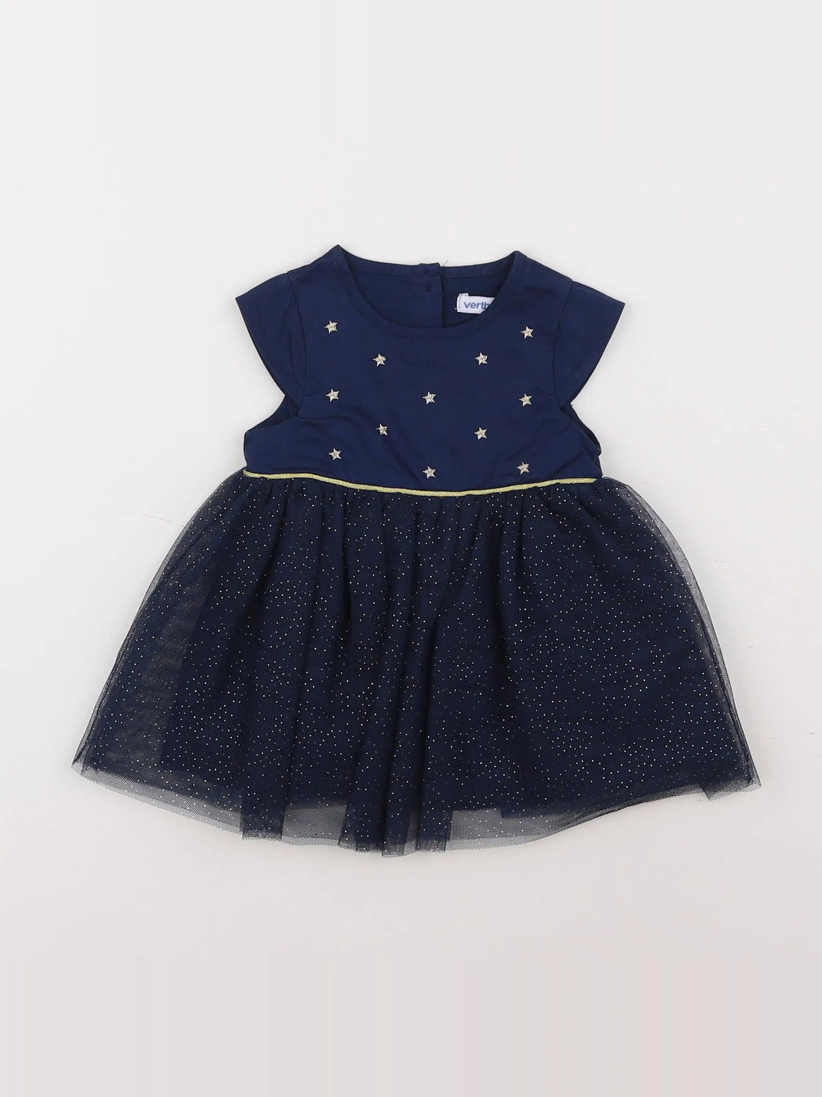 Vertbaudet - robe bleu, or - 3 mois