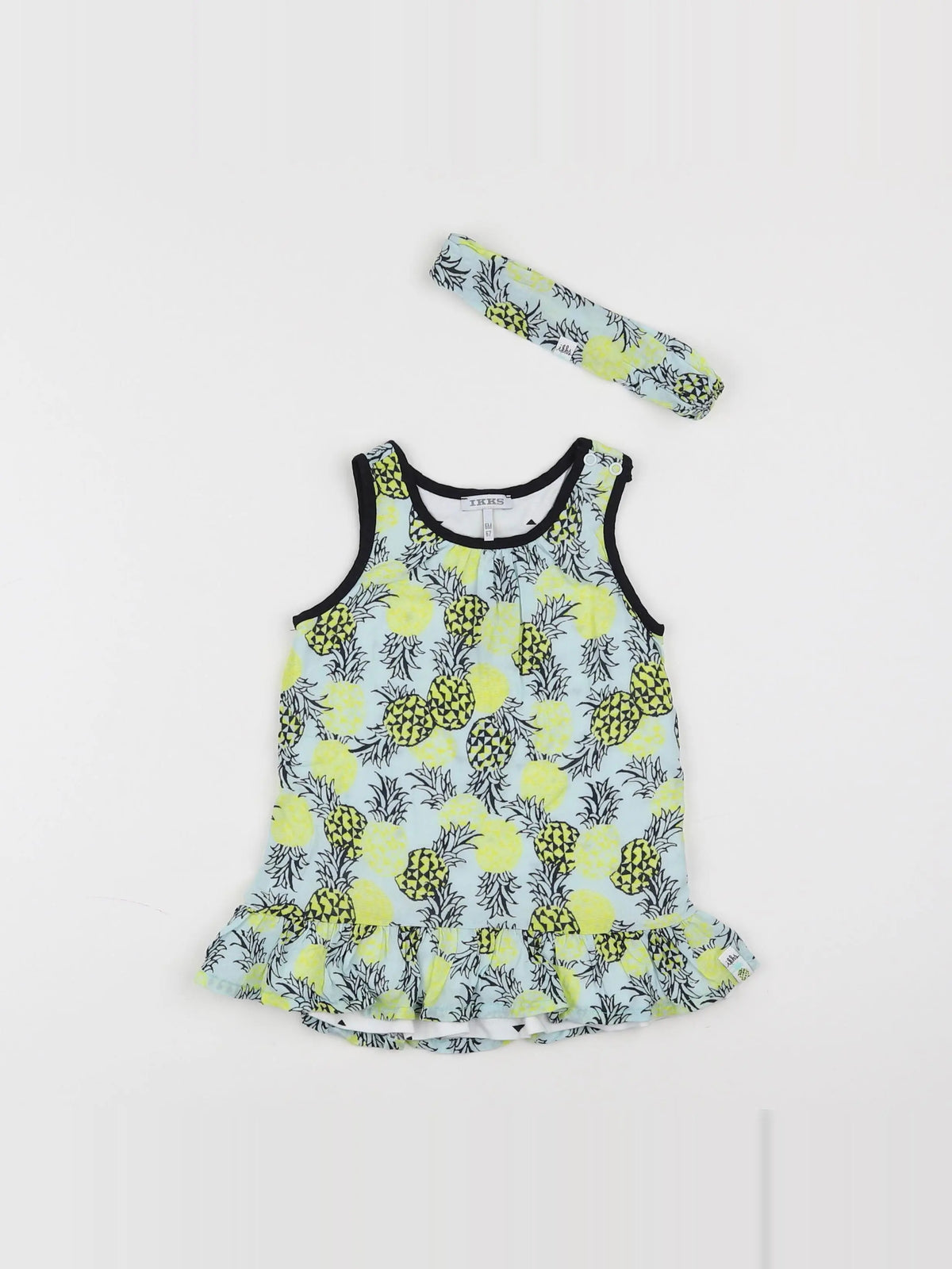 IKKS - robe jaune, bleu - 6 mois