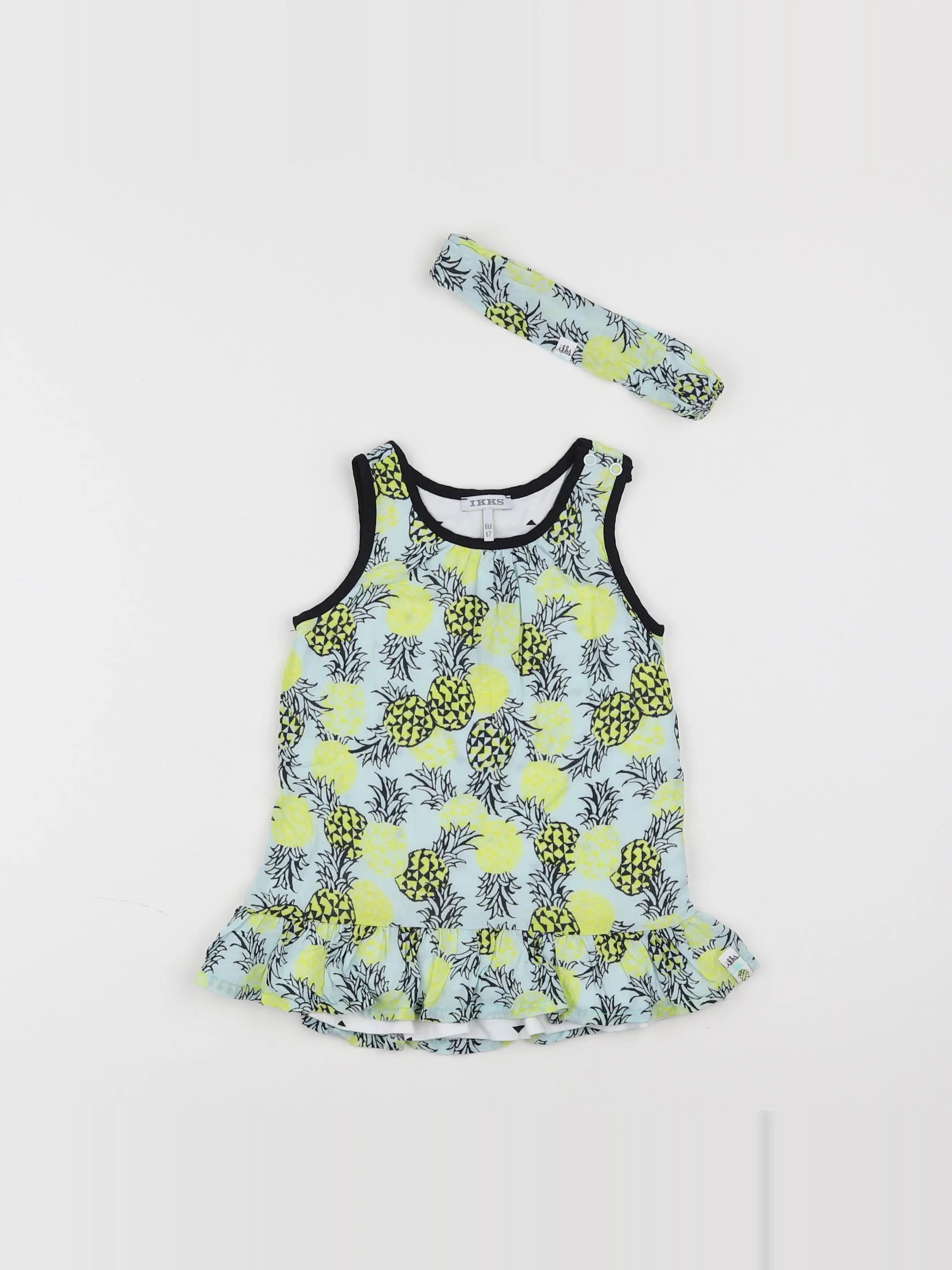 IKKS - robe jaune, bleu - 6 mois