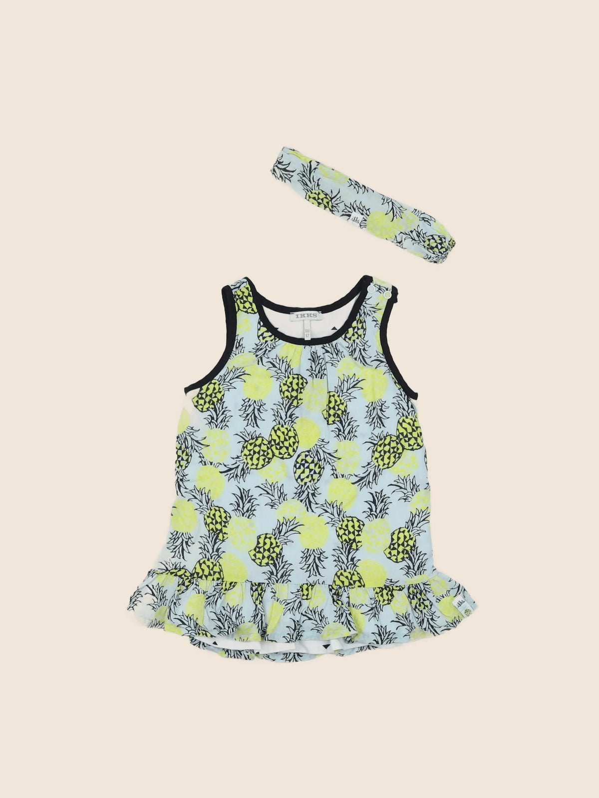 IKKS - robe jaune, bleu - 6 mois