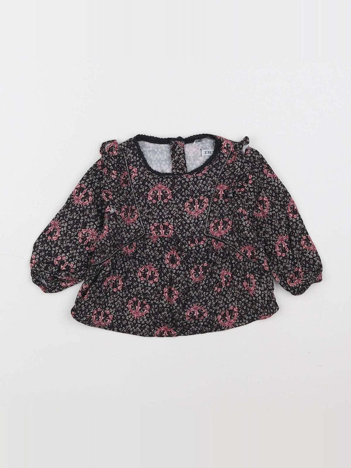IKKS - blouse noir, rose - 6 mois