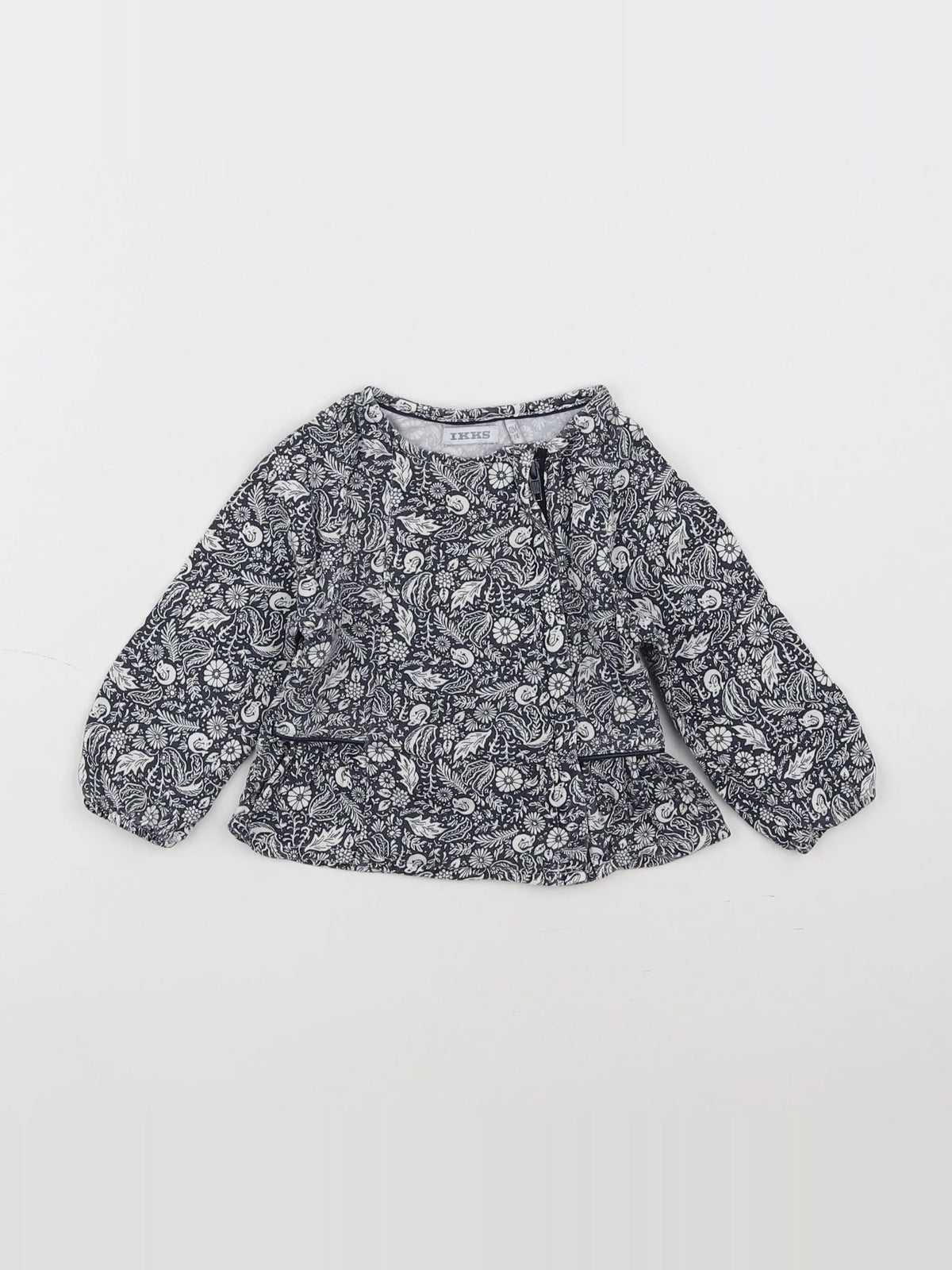 IKKS - blouse bleu, blanc - 12 mois