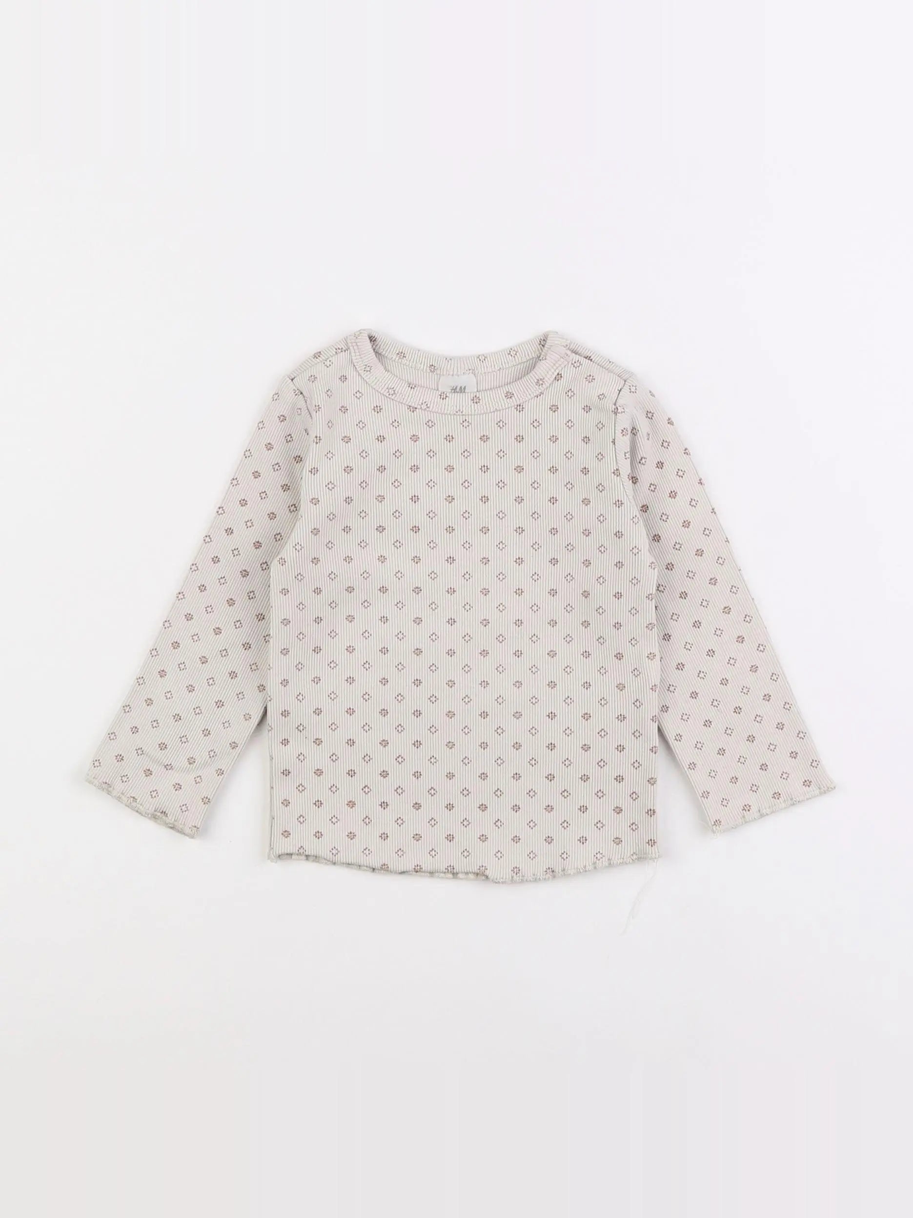H&M - tee-shirt beige - 6/9 mois