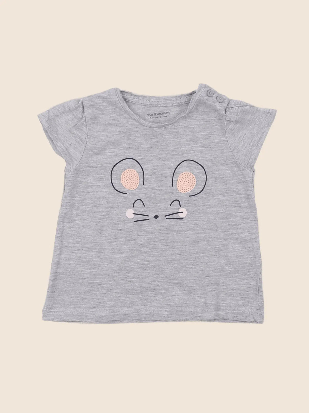 Vertbaudet - tee-shirt gris - 6 mois