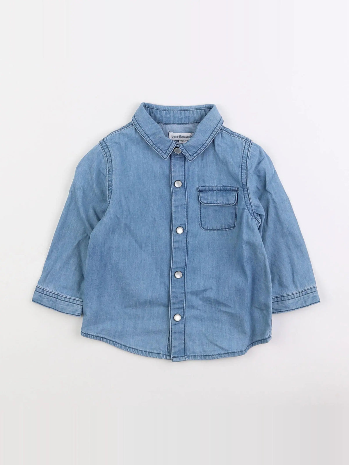 Vertbaudet - chemise bleu - 12 mois