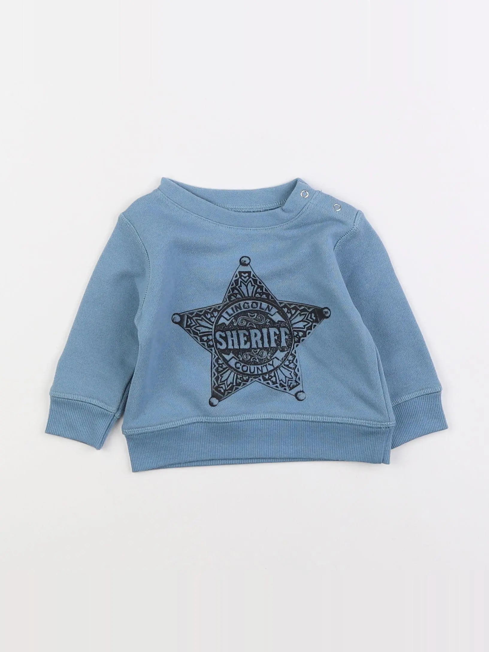 Bonton - sweat bleu - 6 mois