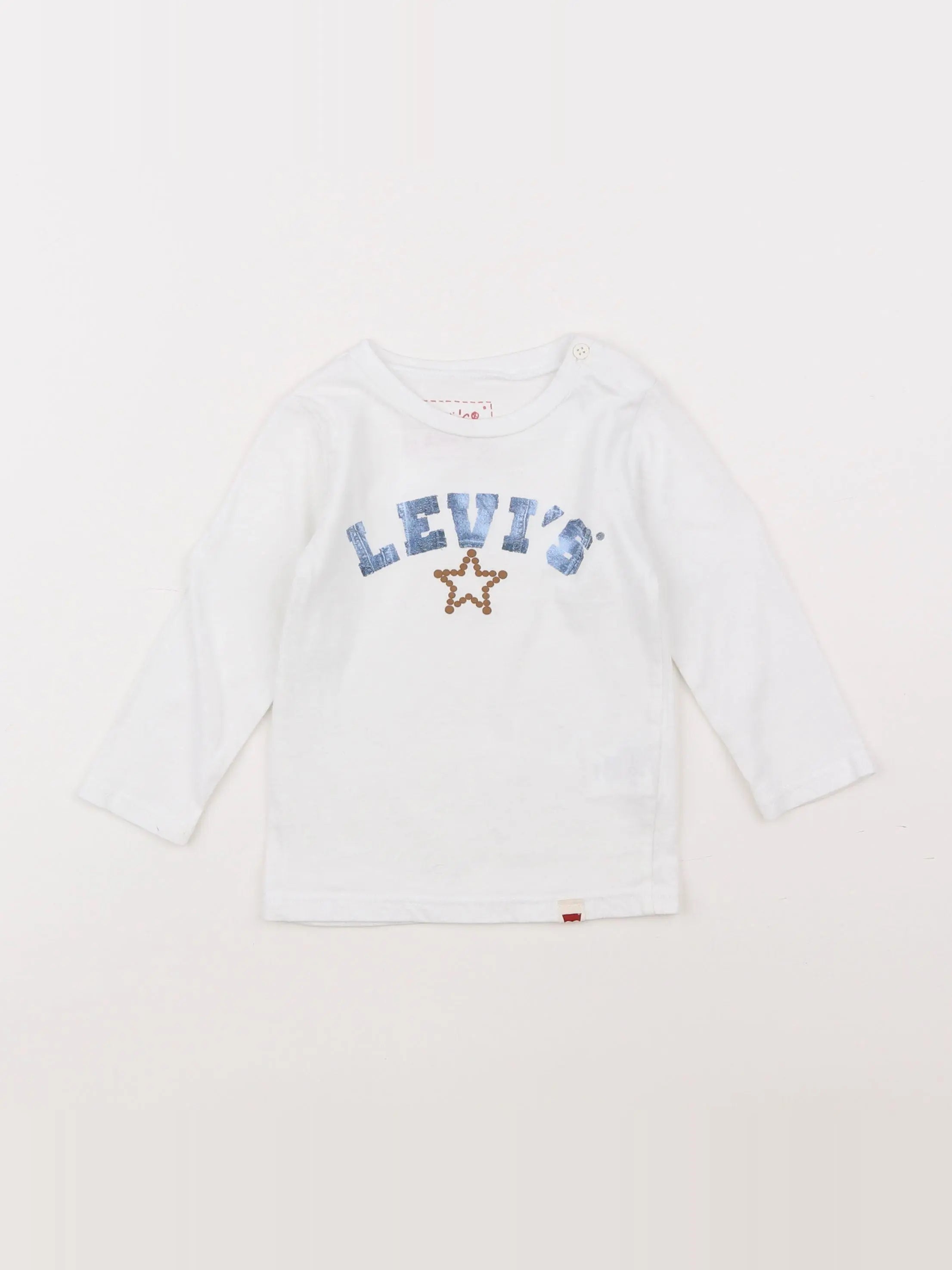Levi's - tee-shirt blanc, bleu - 18 mois