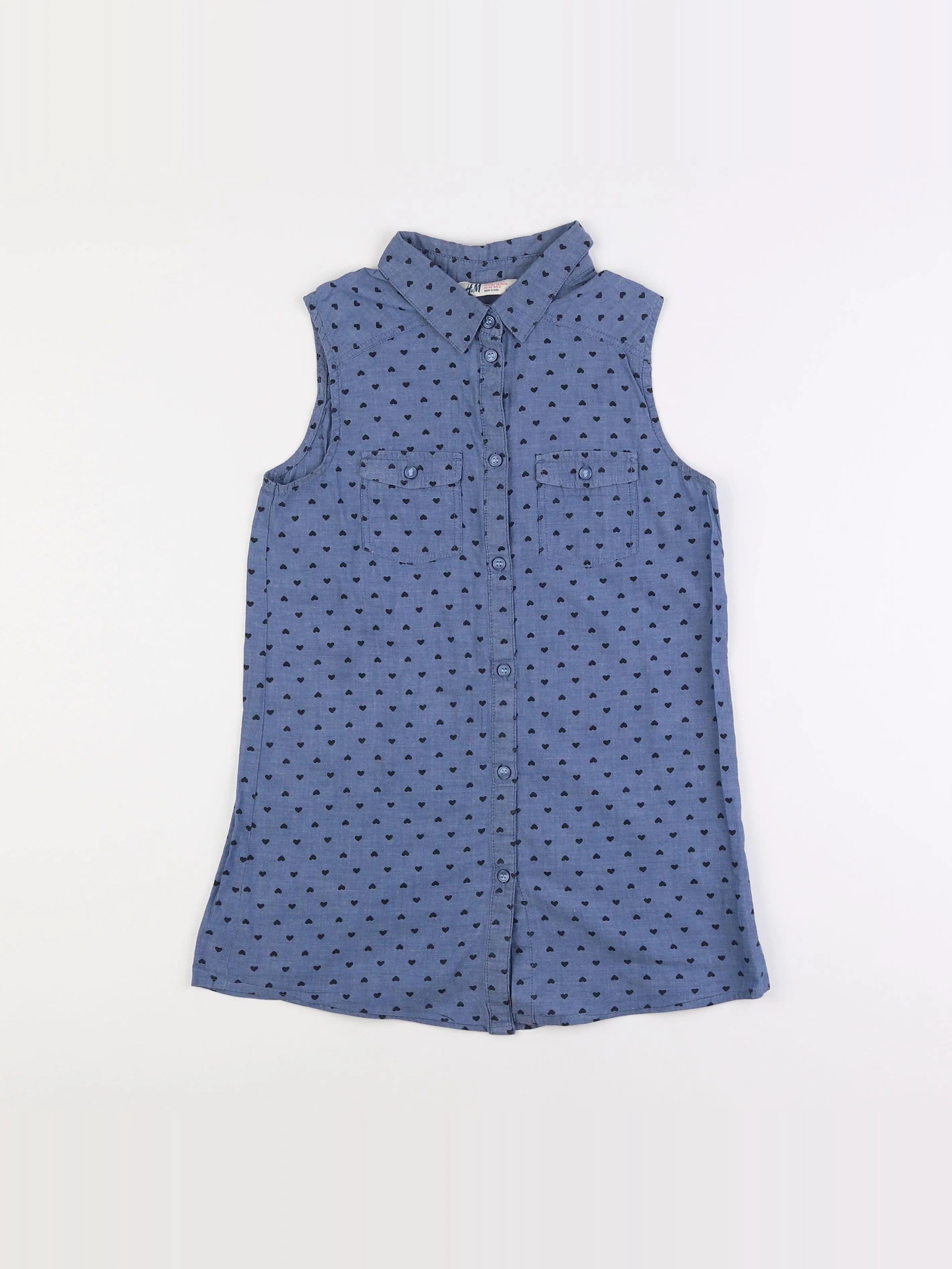 H&M - blouse bleu - 11/12 ans