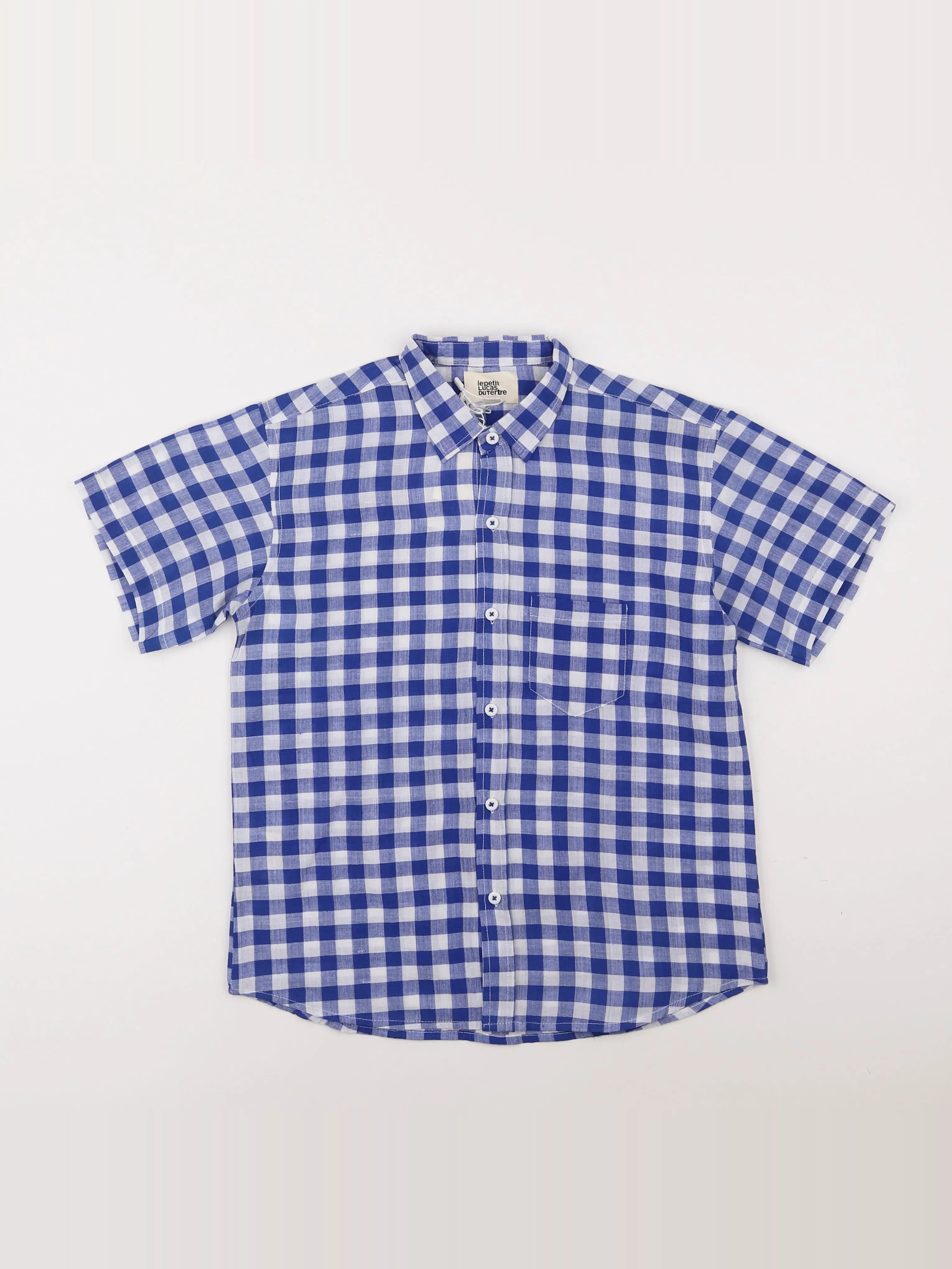 Lucas du Tertre - chemise blanc, bleu - 10 ans