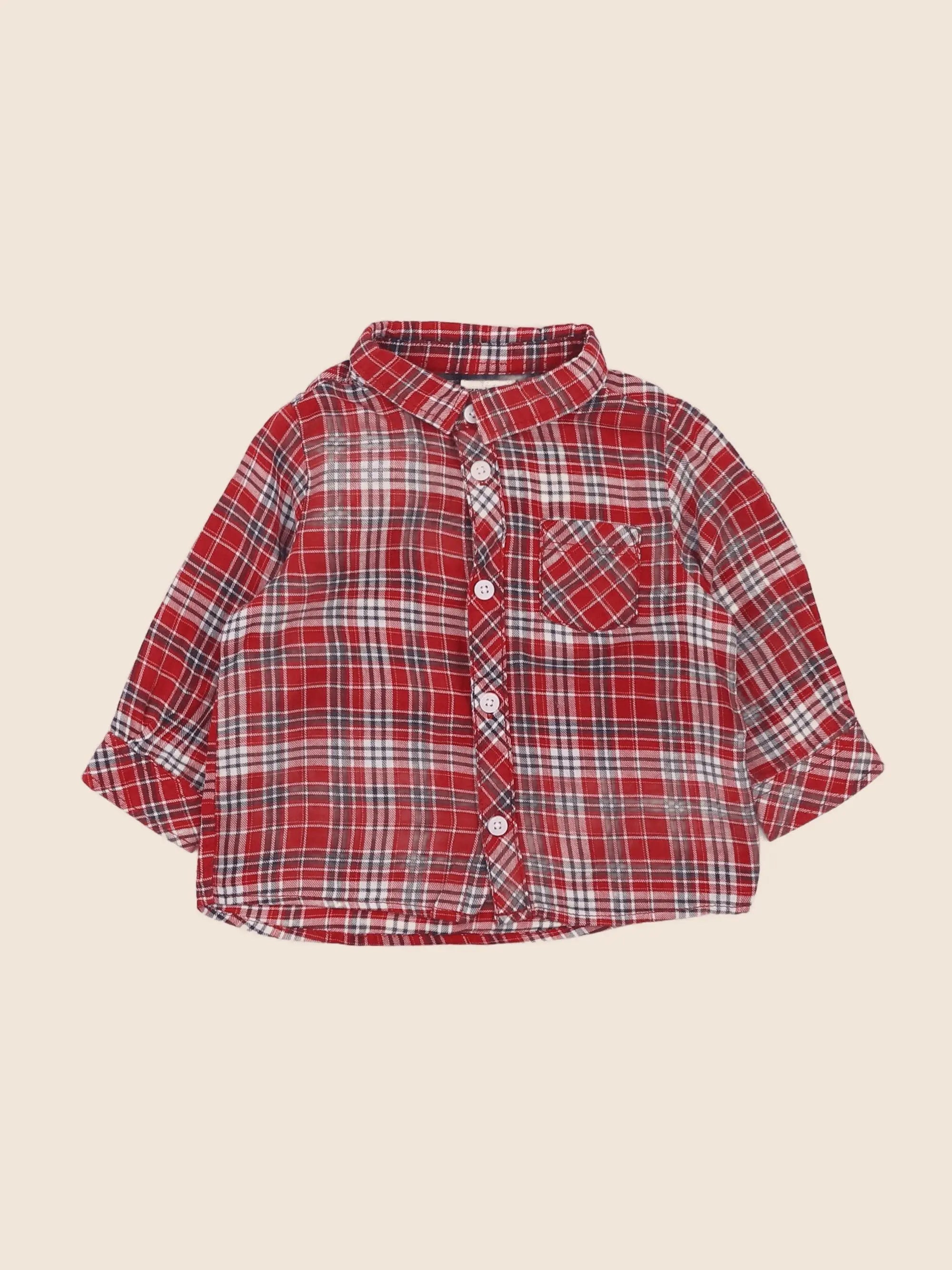 Tape à l'oeil - chemise rouge - 6 mois