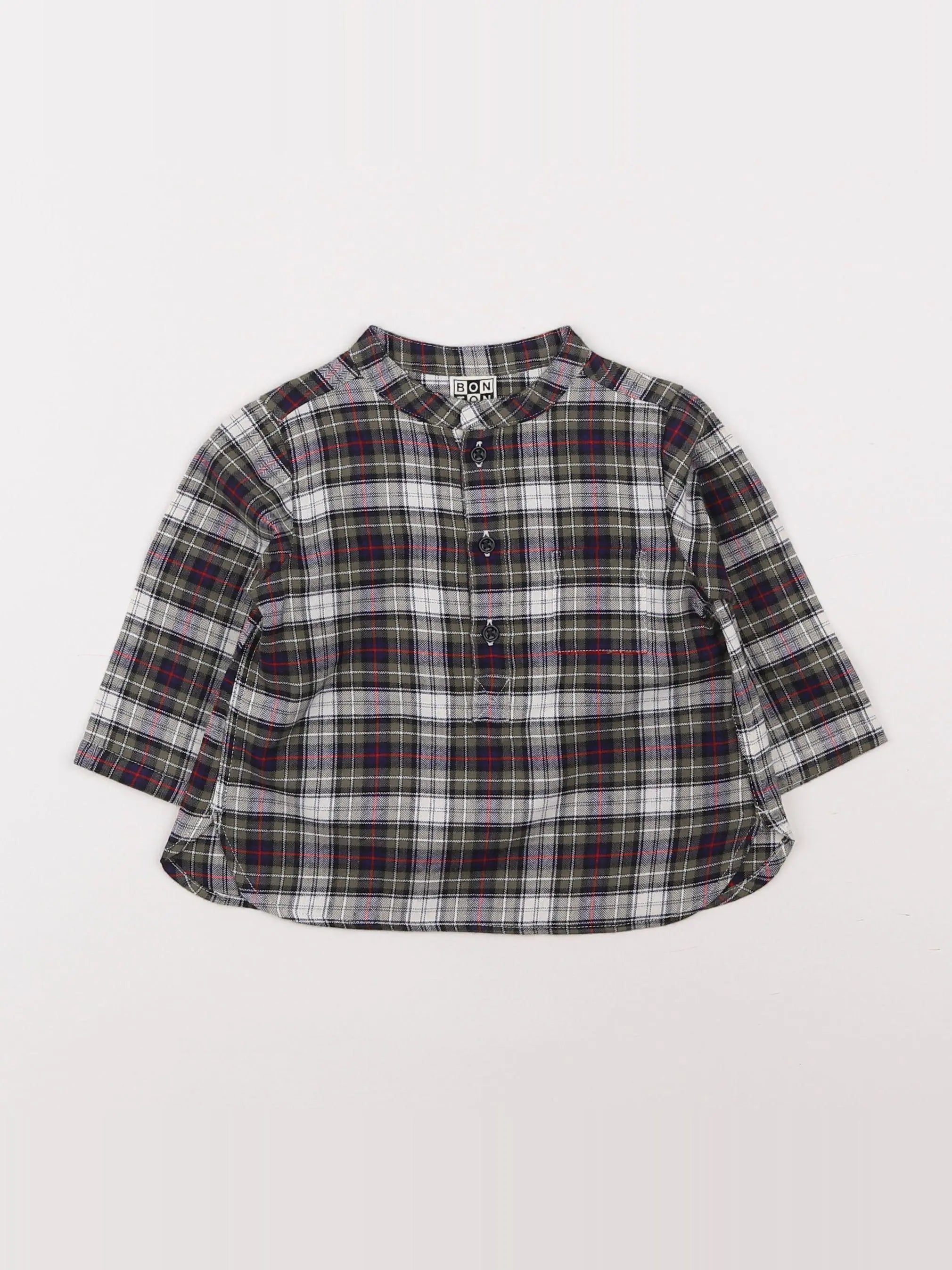 Bonton - chemise blanc, vert - 6 mois