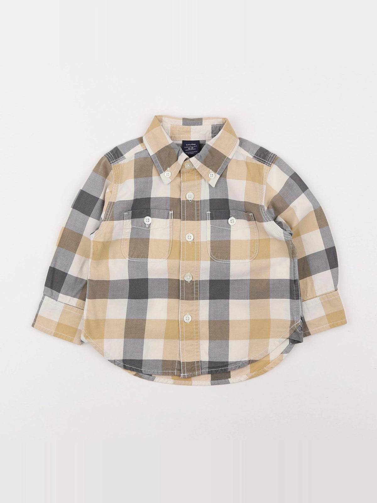 GAP - chemise blanc, beige, marron - 12/18 mois