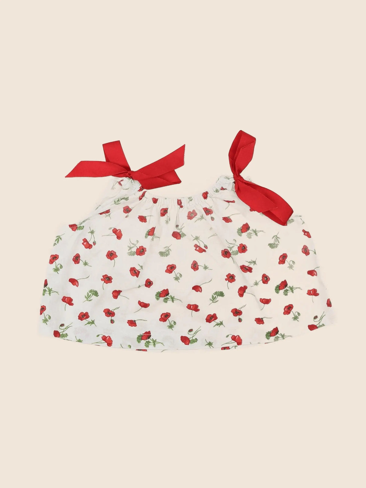 Lola Palacios - blouse beige, rouge - 6 mois