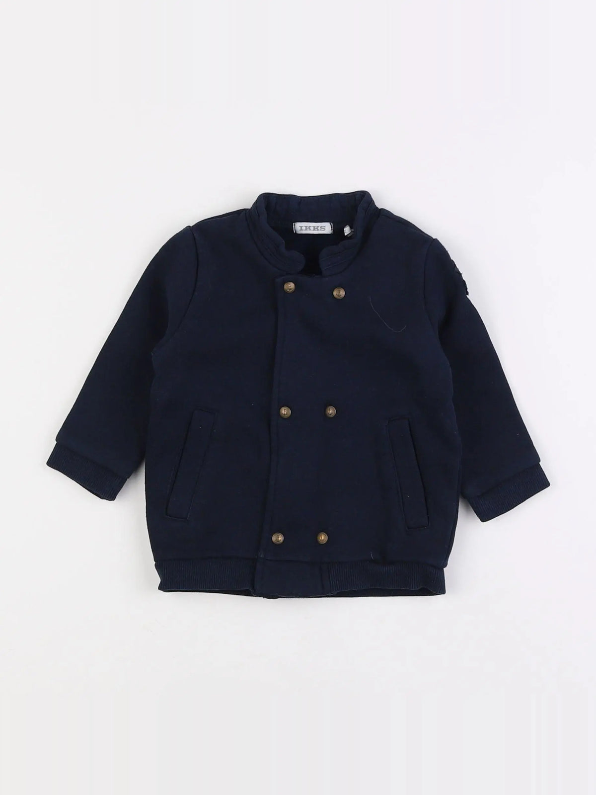 IKKS - veste doublé, imprimé au dos bleu - 12 mois