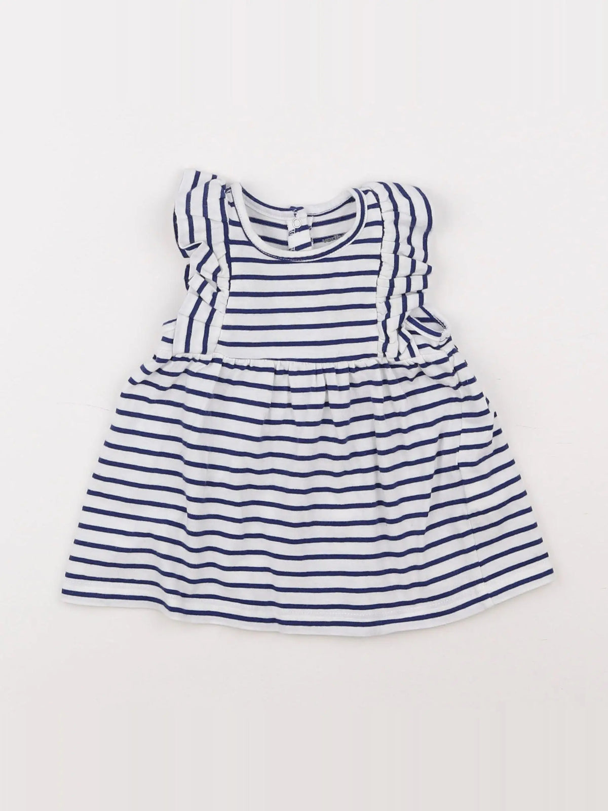 Vertbaudet - robe bleu, blanc - 3 mois