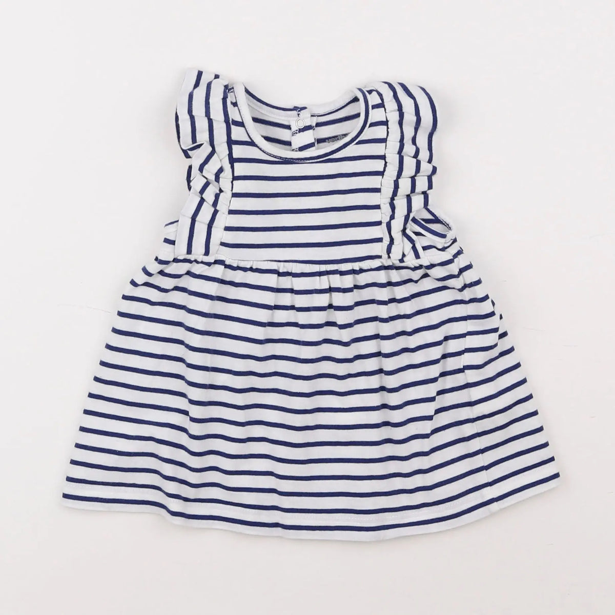 Vertbaudet - robe bleu, blanc - 3 mois