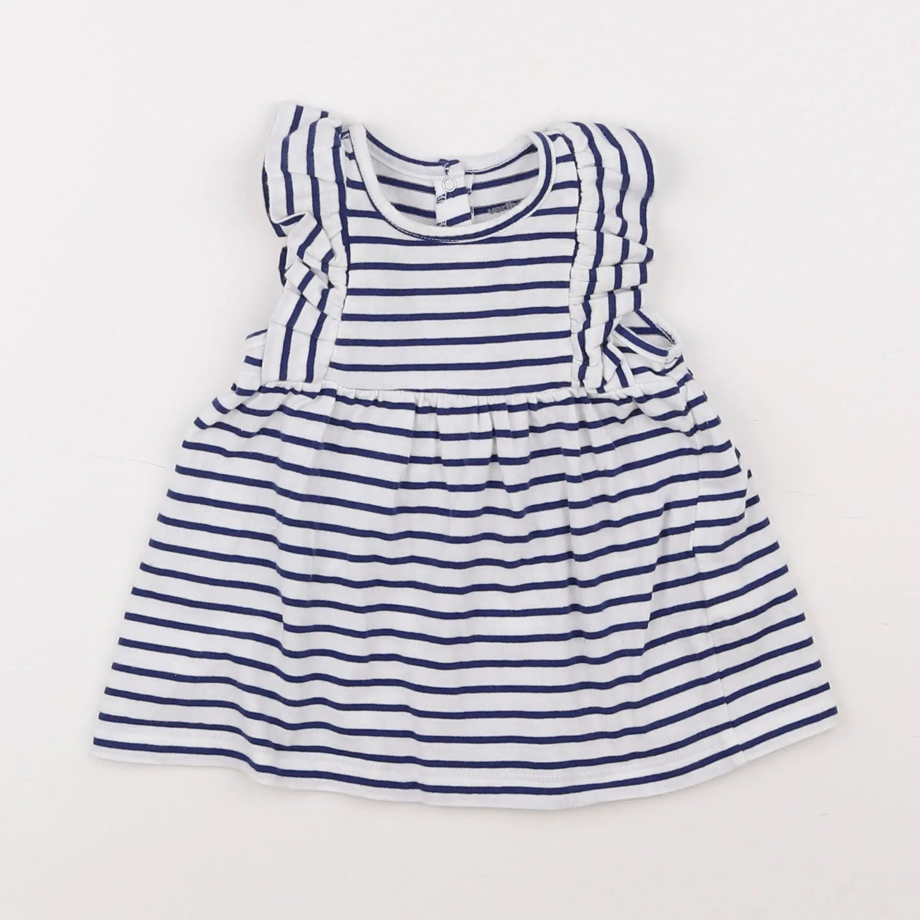 Vertbaudet - robe bleu, blanc - 3 mois