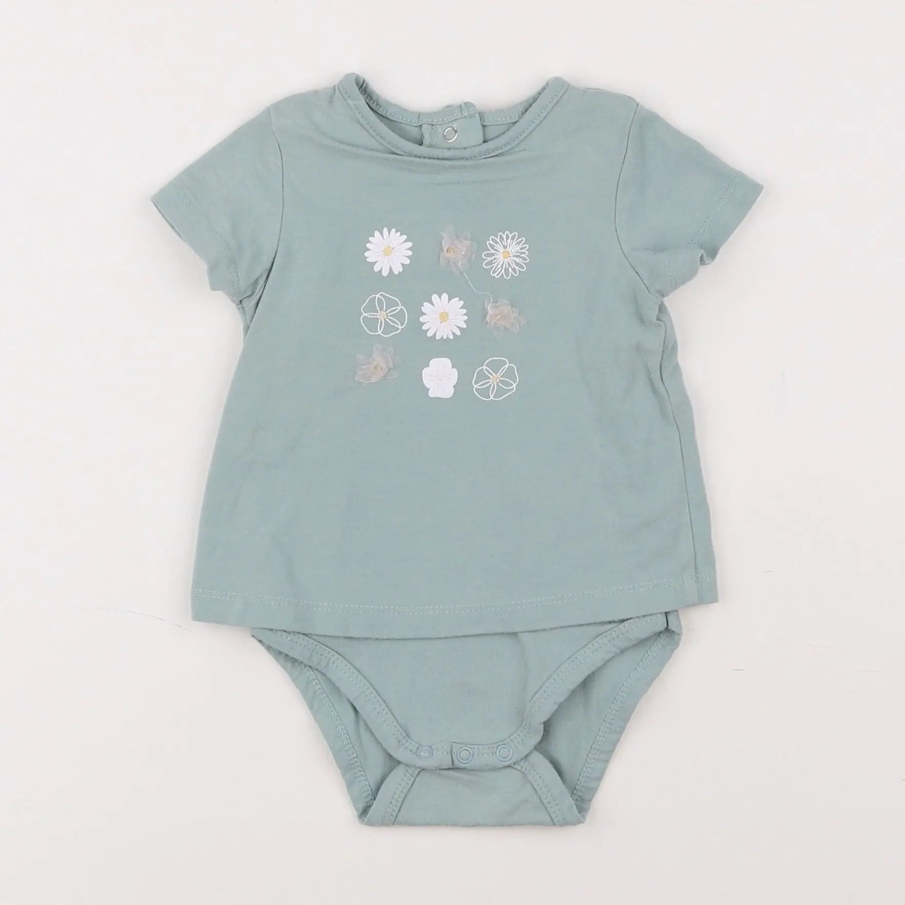 Vertbaudet - body tee-shirt vert - 6 mois