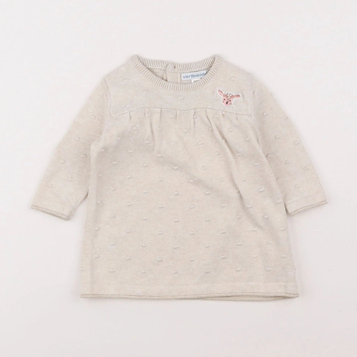 Vertbaudet - robe beige - 3 mois