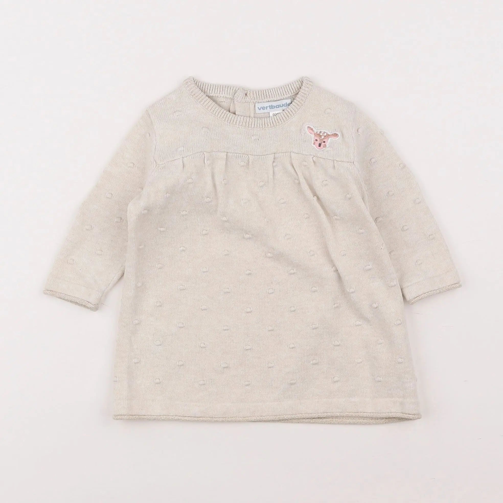 Vertbaudet - robe beige - 3 mois