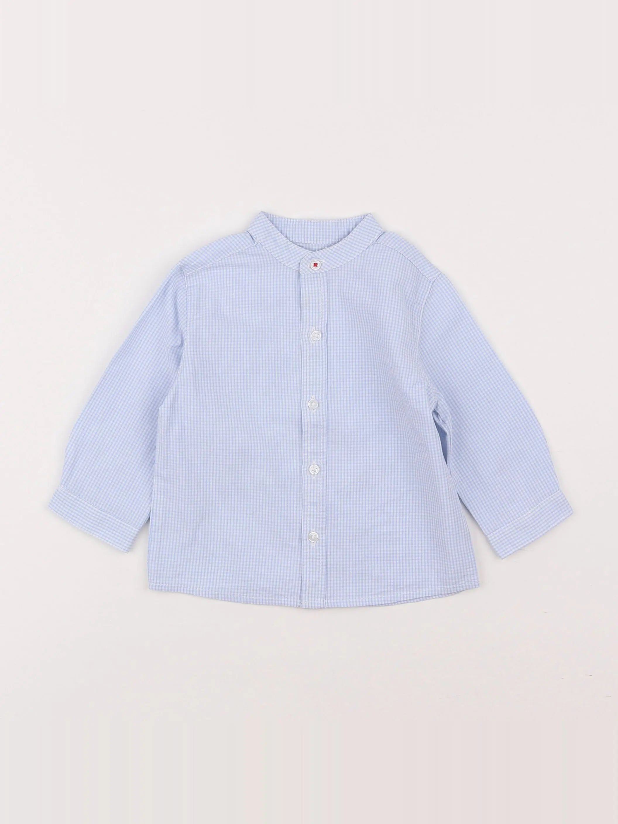 Boutchou - chemise bleu - 9 mois