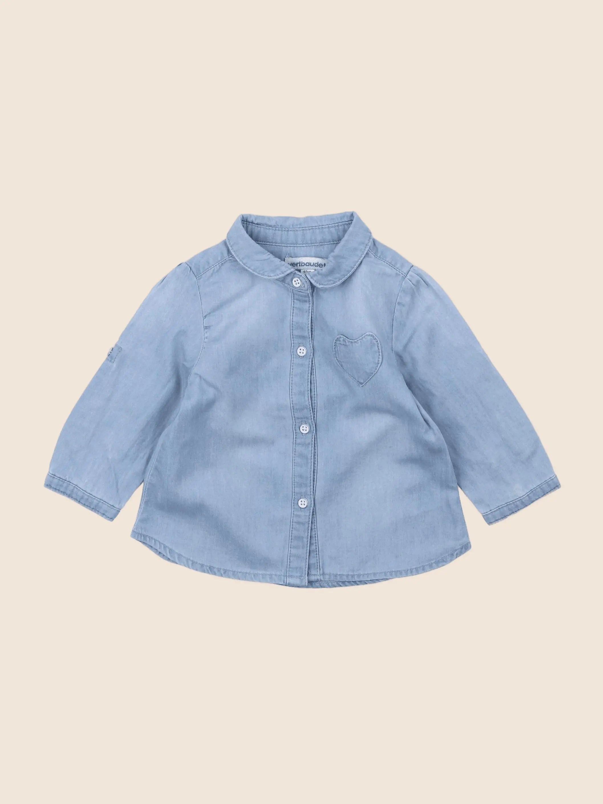 Vertbaudet - blouse bleu - 6 mois