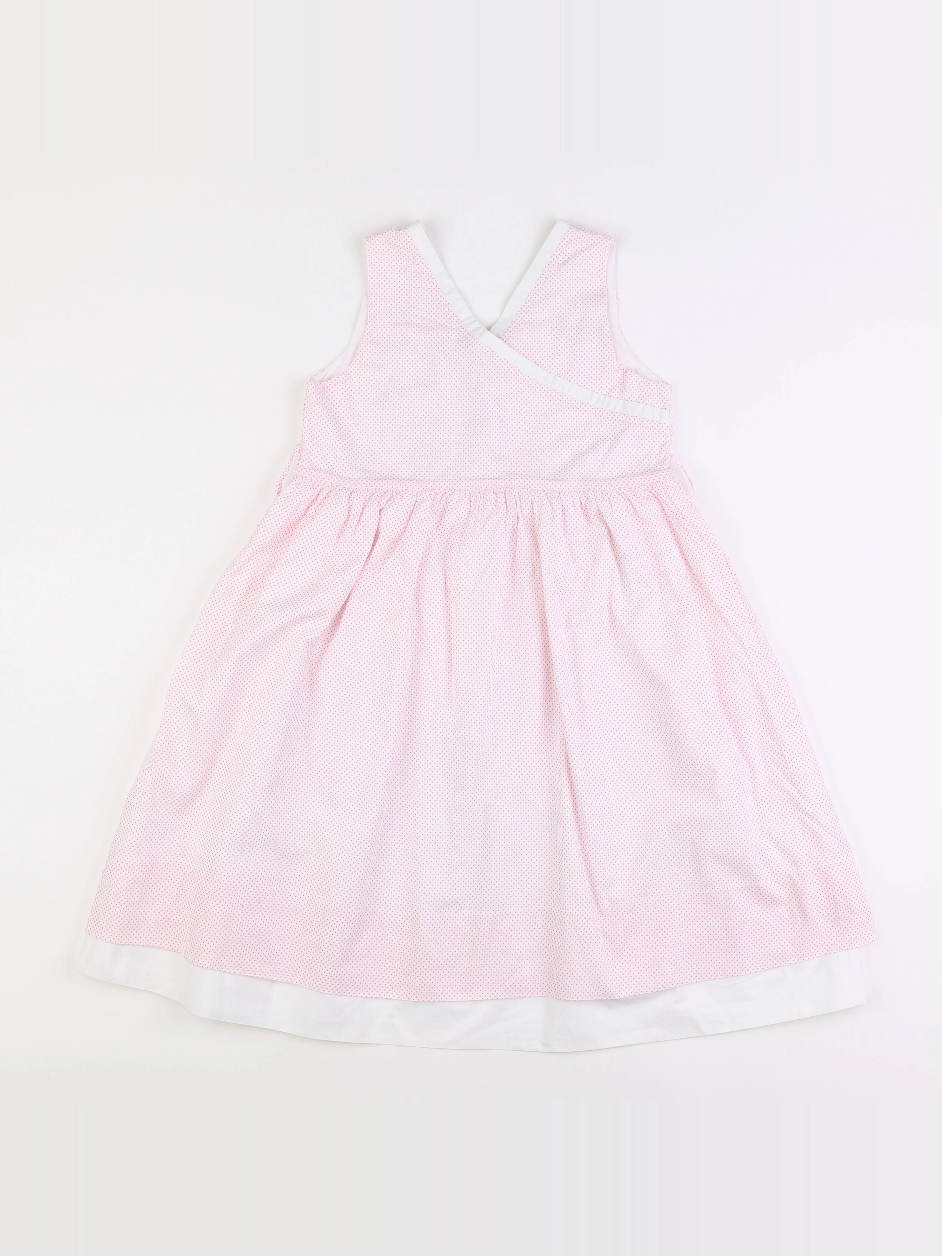 Buissonnière - robe blanc, rose - 10 ans
