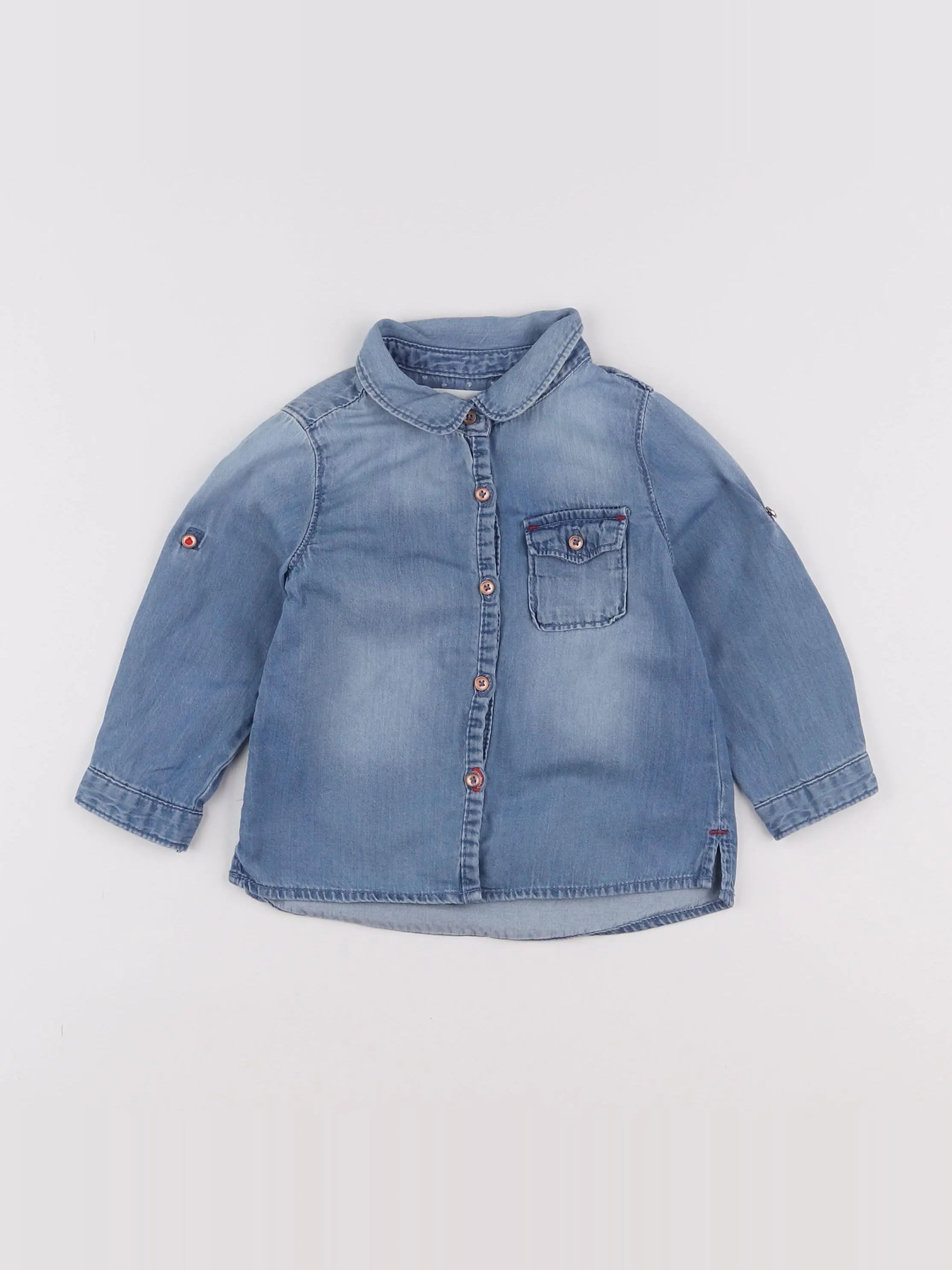 Zara - blouse bleu - 12/18 mois