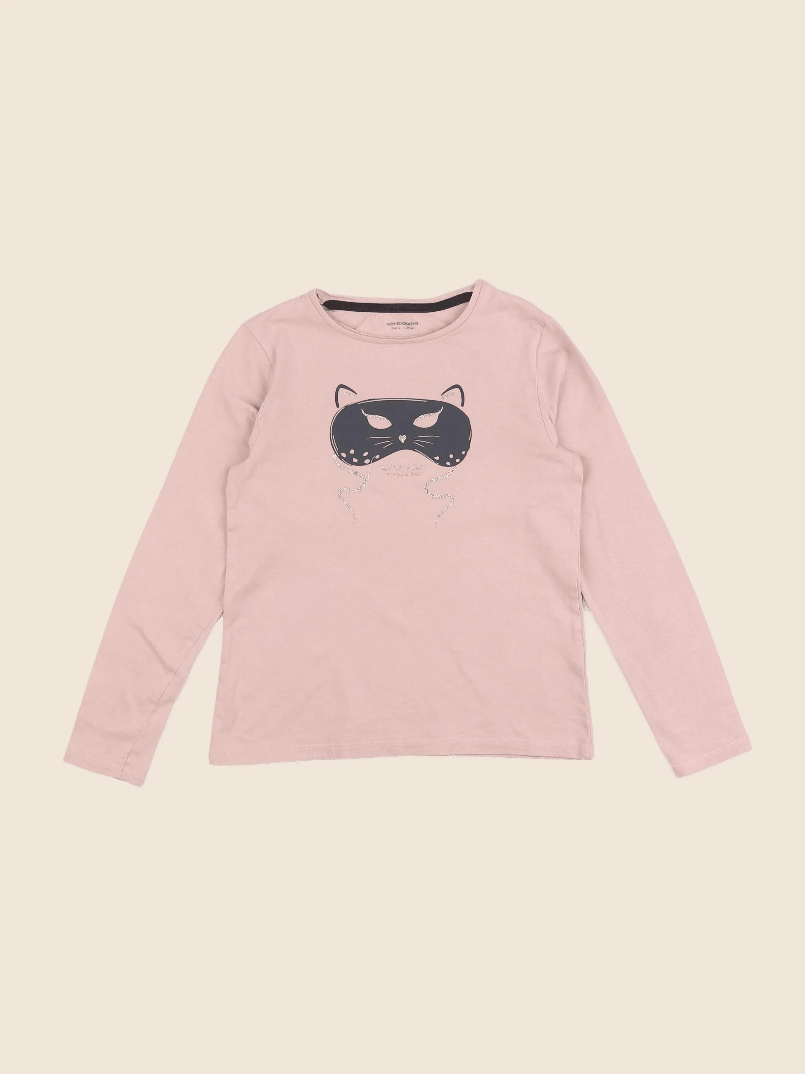 Vertbaudet - tee-shirt rose - 8 ans