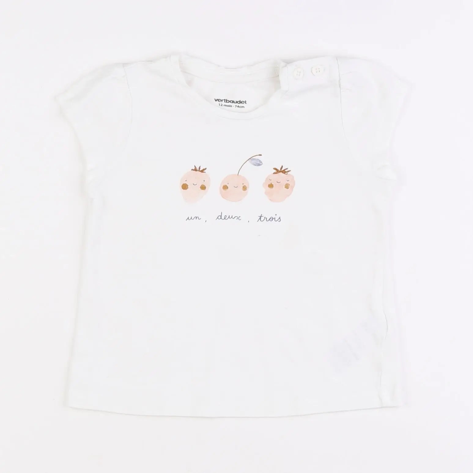 Vertbaudet - tee-shirt blanc - 12 mois