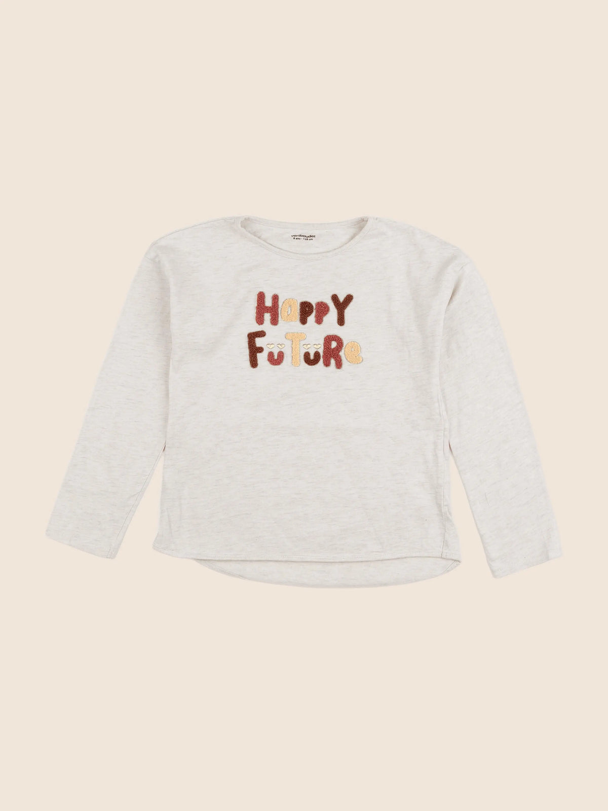 Vertbaudet - tee-shirt beige, or - 8 ans