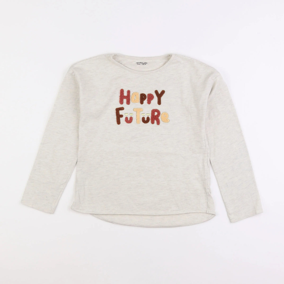 Vertbaudet - tee-shirt beige, or - 8 ans