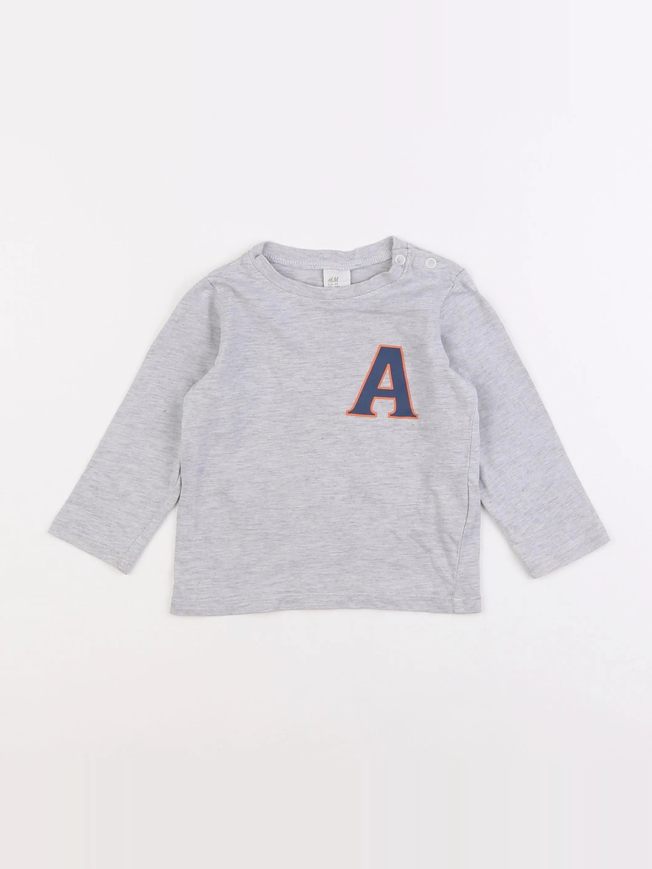 H&M - tee-shirt gris - 9/12 mois