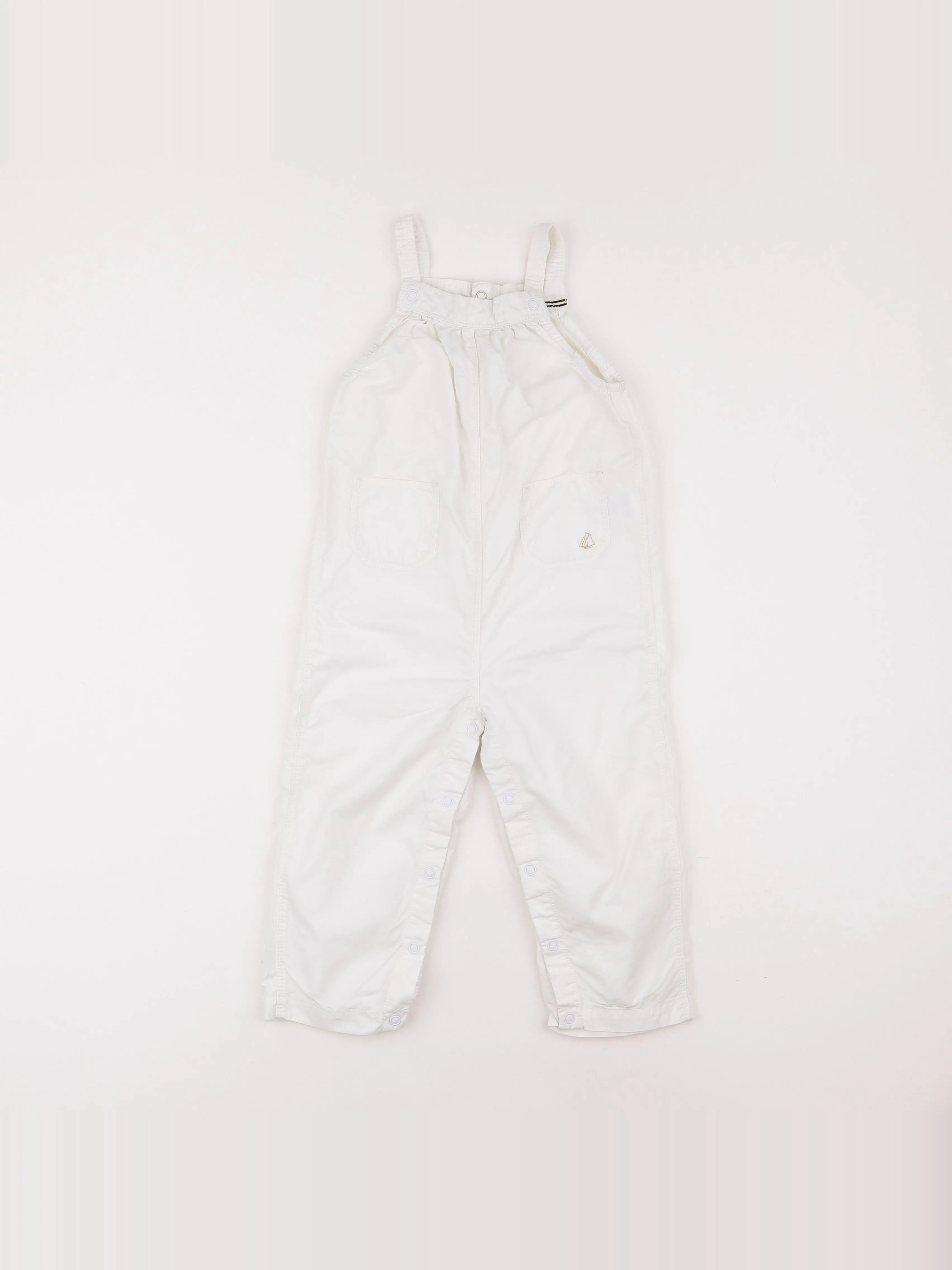 Petit Bateau - salopette blanc - 2 ans