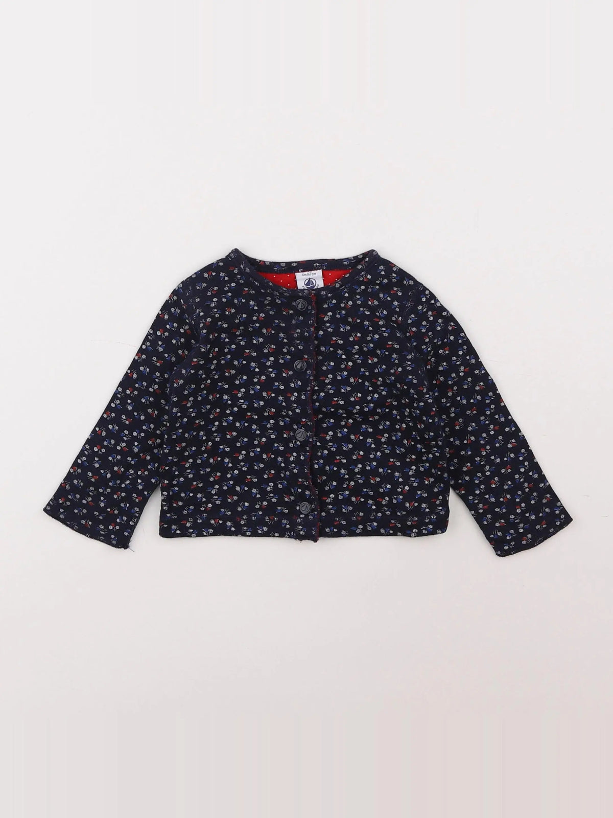 Petit Bateau - sweat bleu - 6 mois