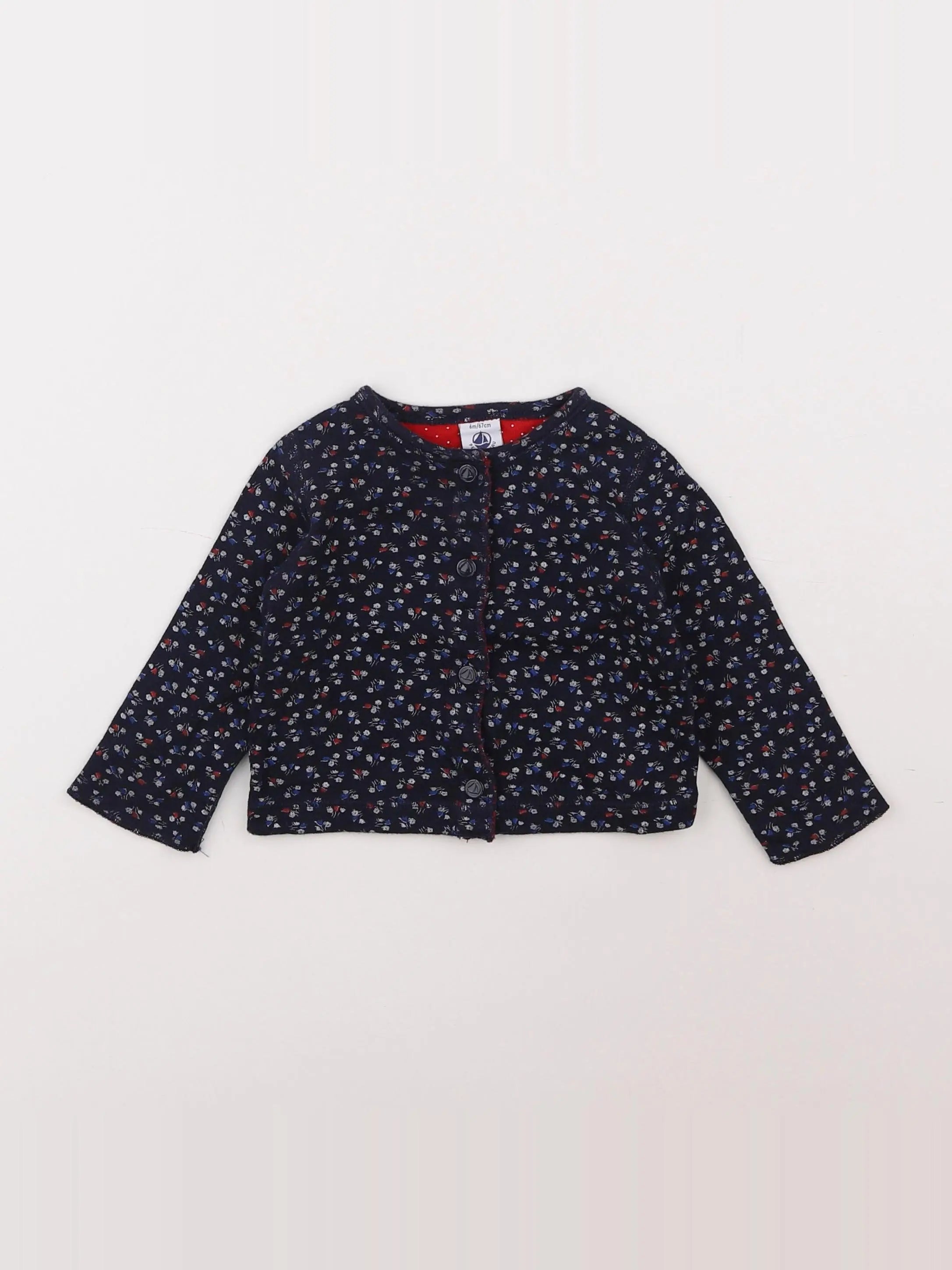 Petit Bateau - sweat bleu - 6 mois