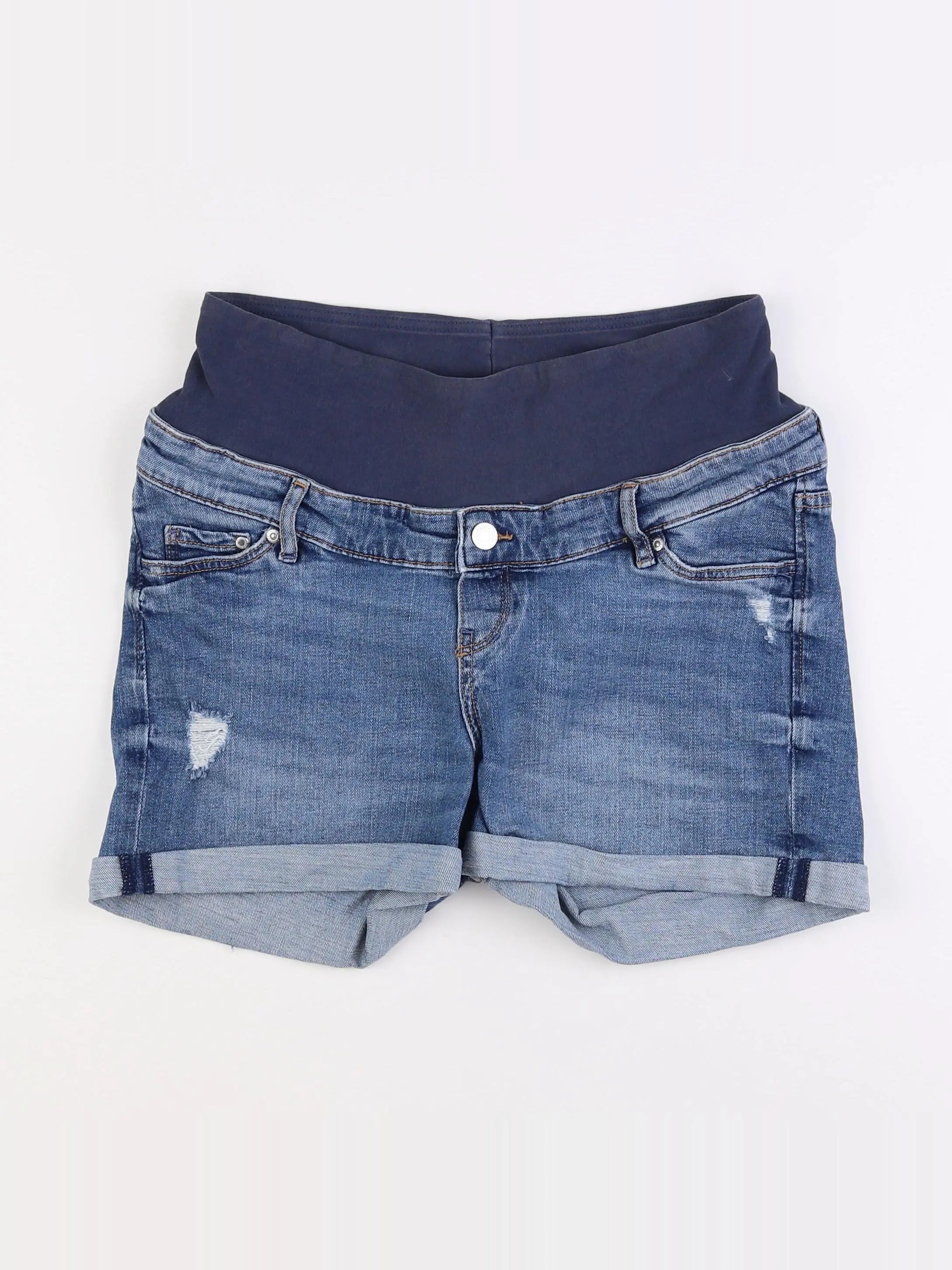 H&M - short grossesse bleu - m