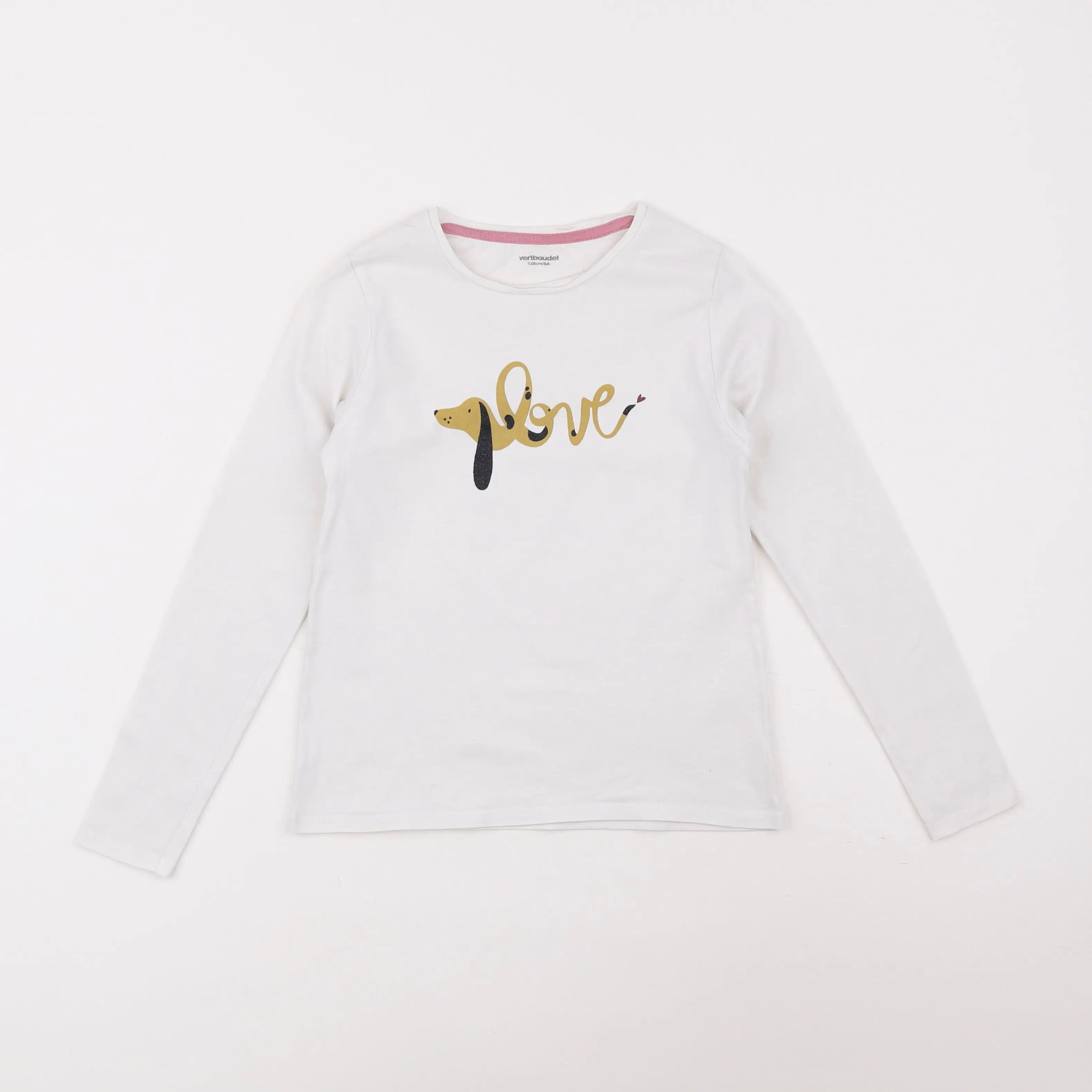 Vertbaudet - tee-shirt blanc - 8 ans