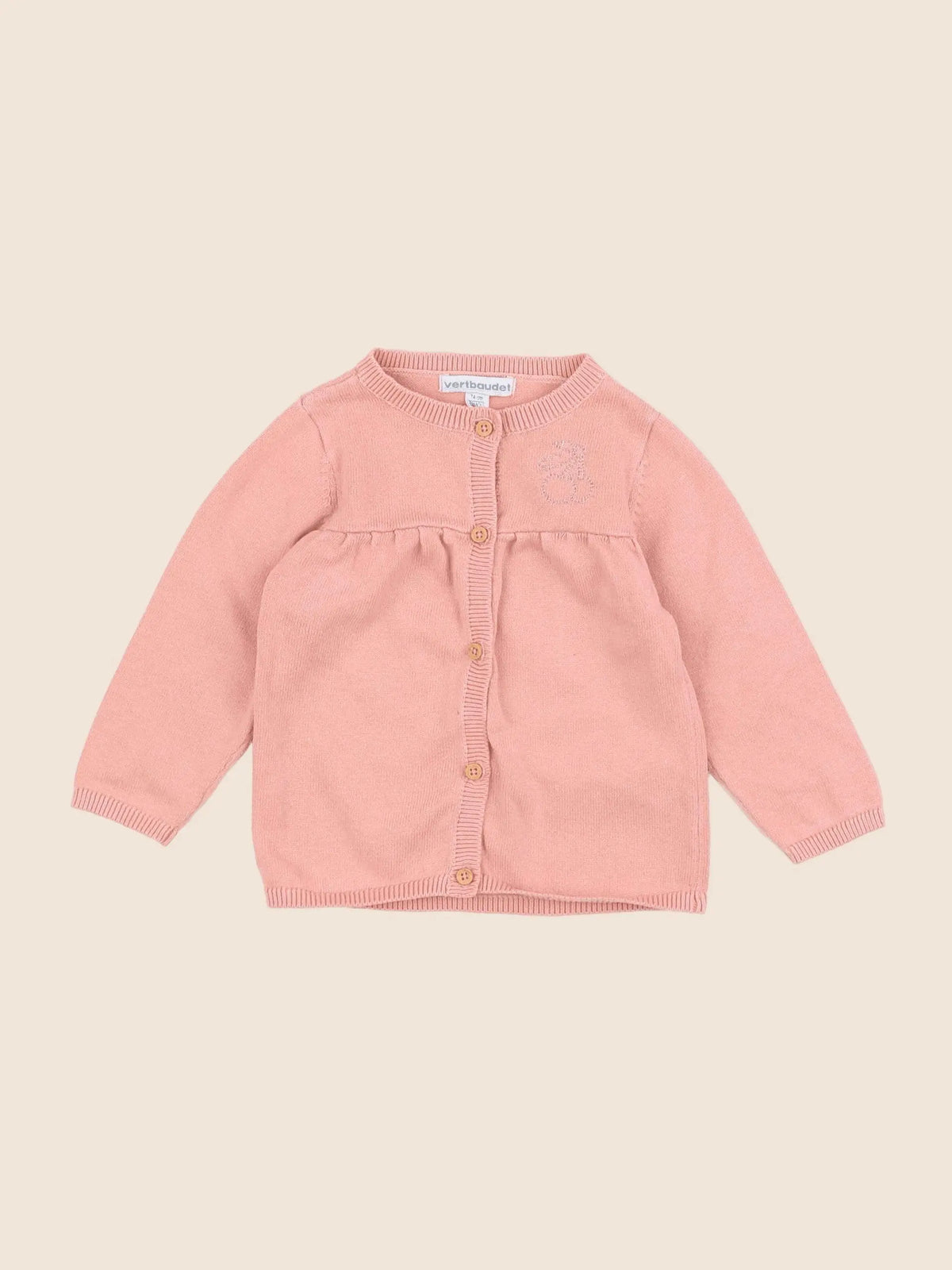 Vertbaudet - gilet rose - 12 mois