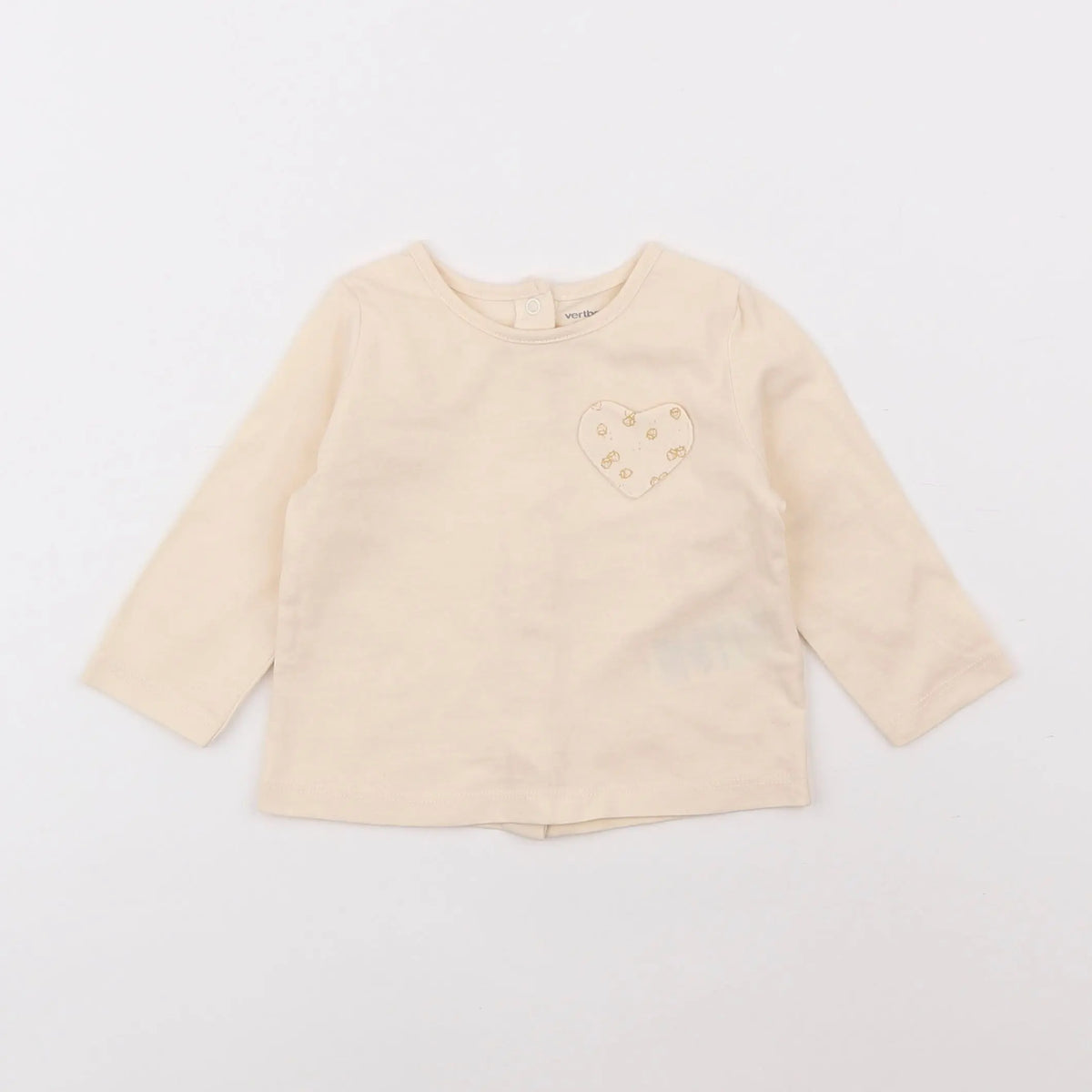 Vertbaudet - tee-shirt beige - 6 mois