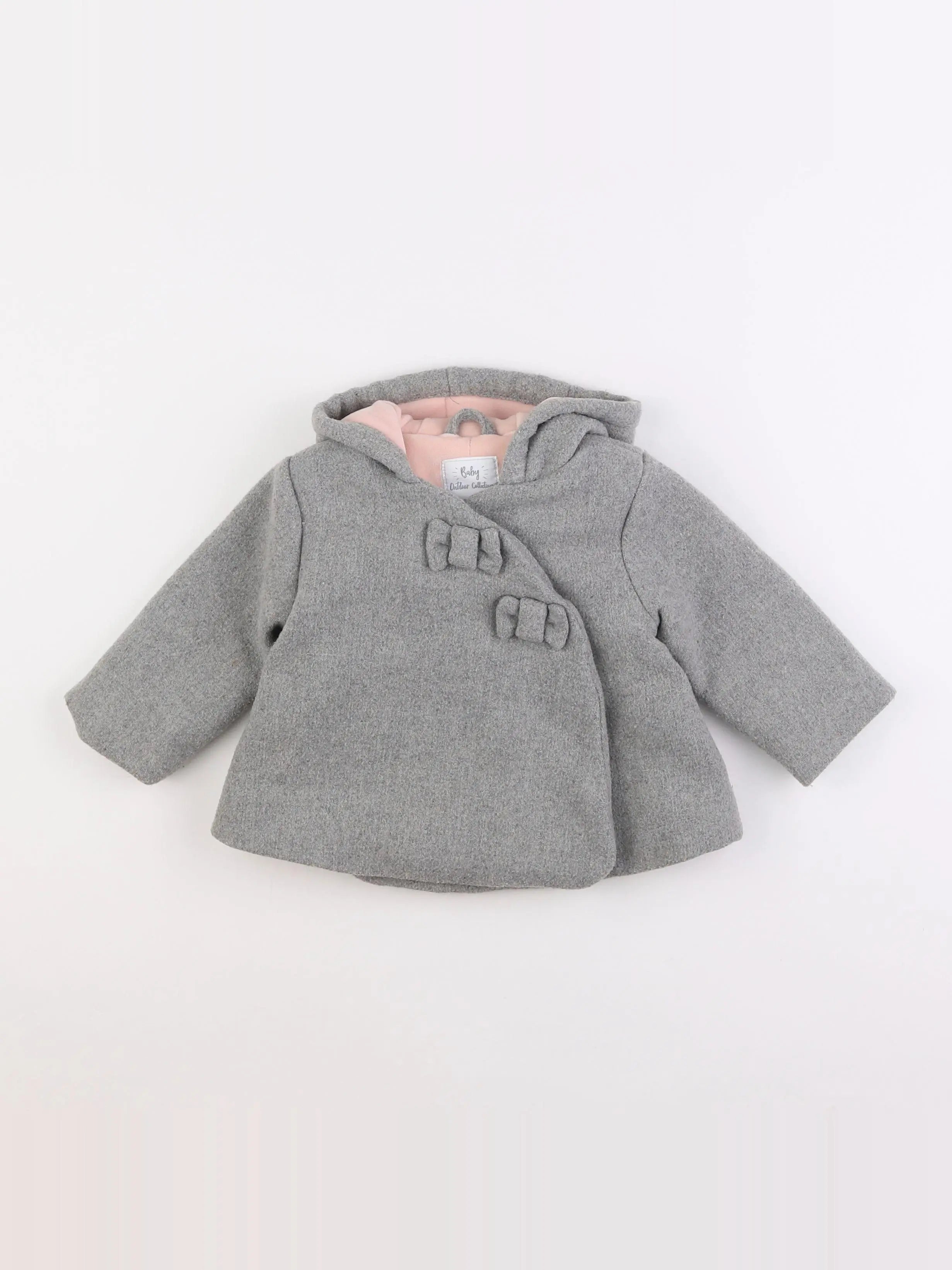 Vertbaudet - manteau gris - 9 mois