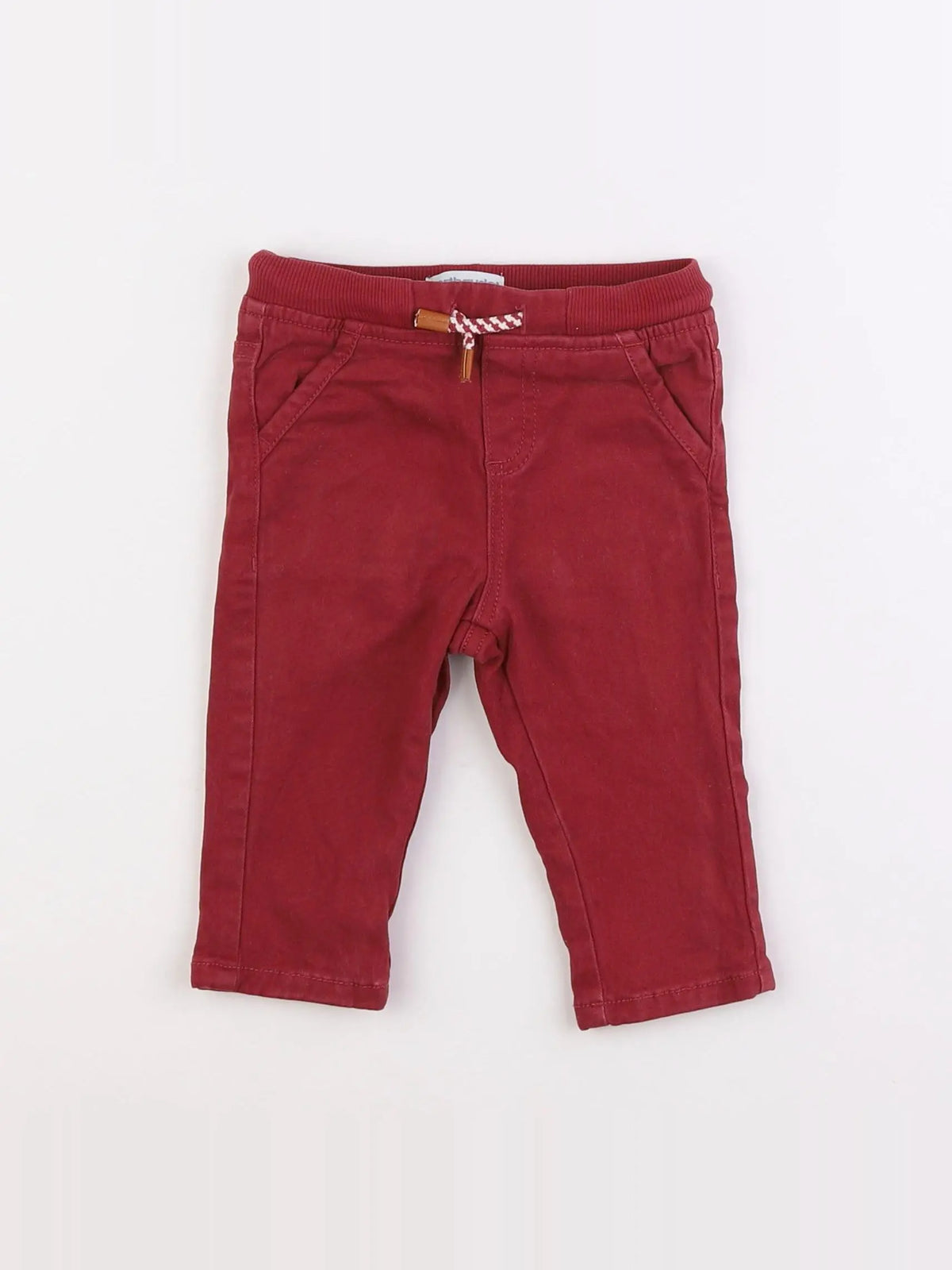 Vertbaudet - pantalon doublé rouge - 9 mois