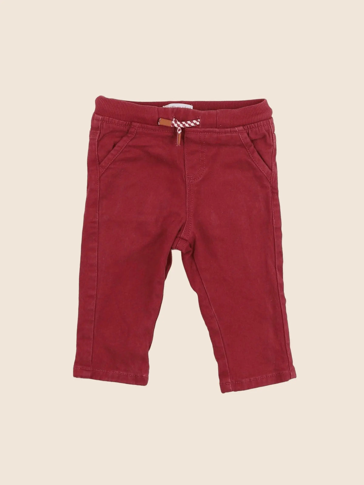 Vertbaudet - pantalon doublé rouge - 9 mois