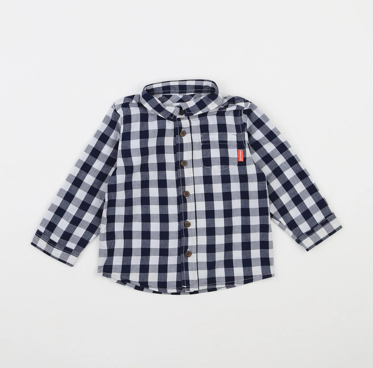 Vertbaudet - chemise blanc, bleu - 18 mois