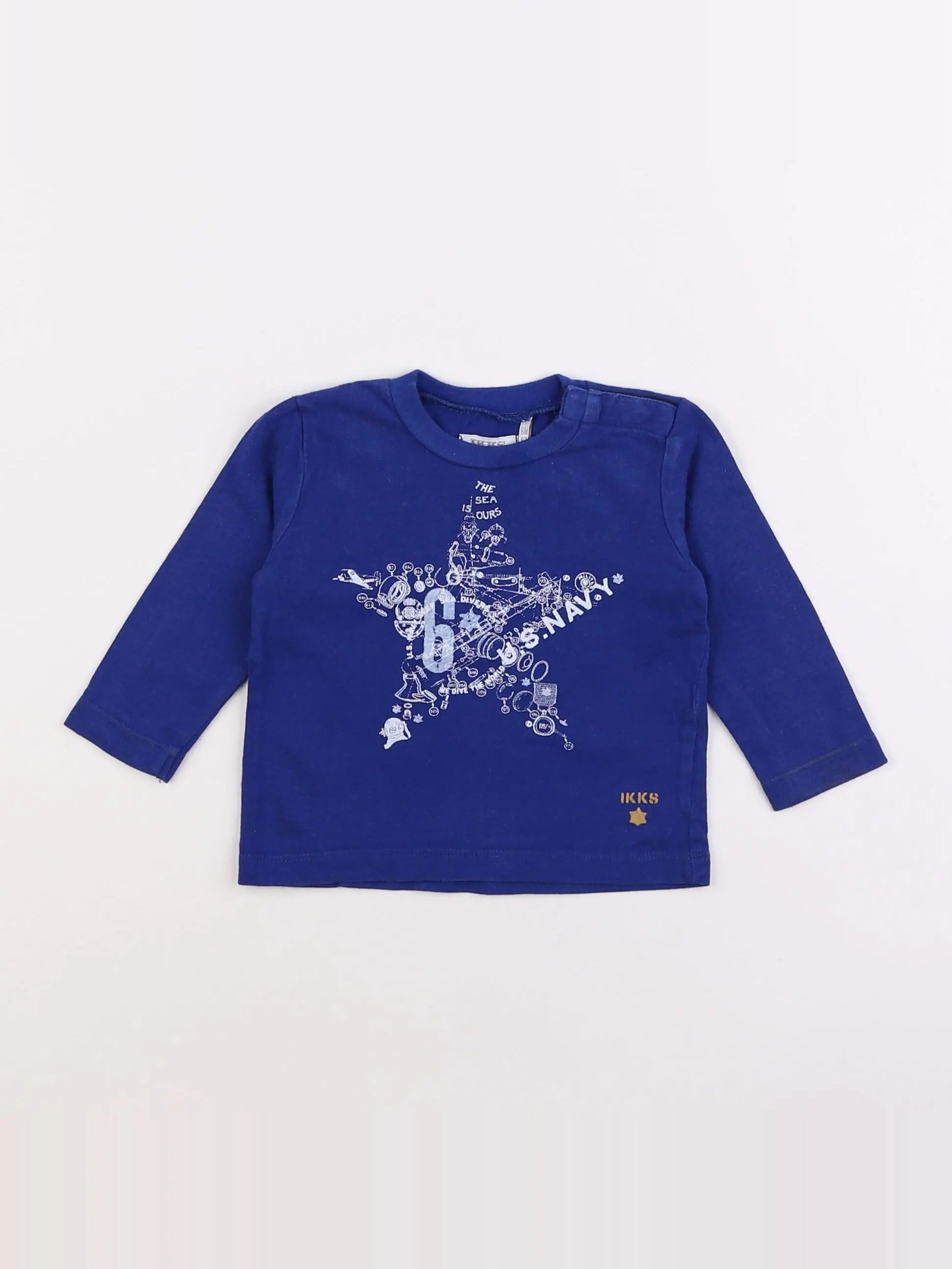 IKKS - tee-shirt bleu - 6 mois