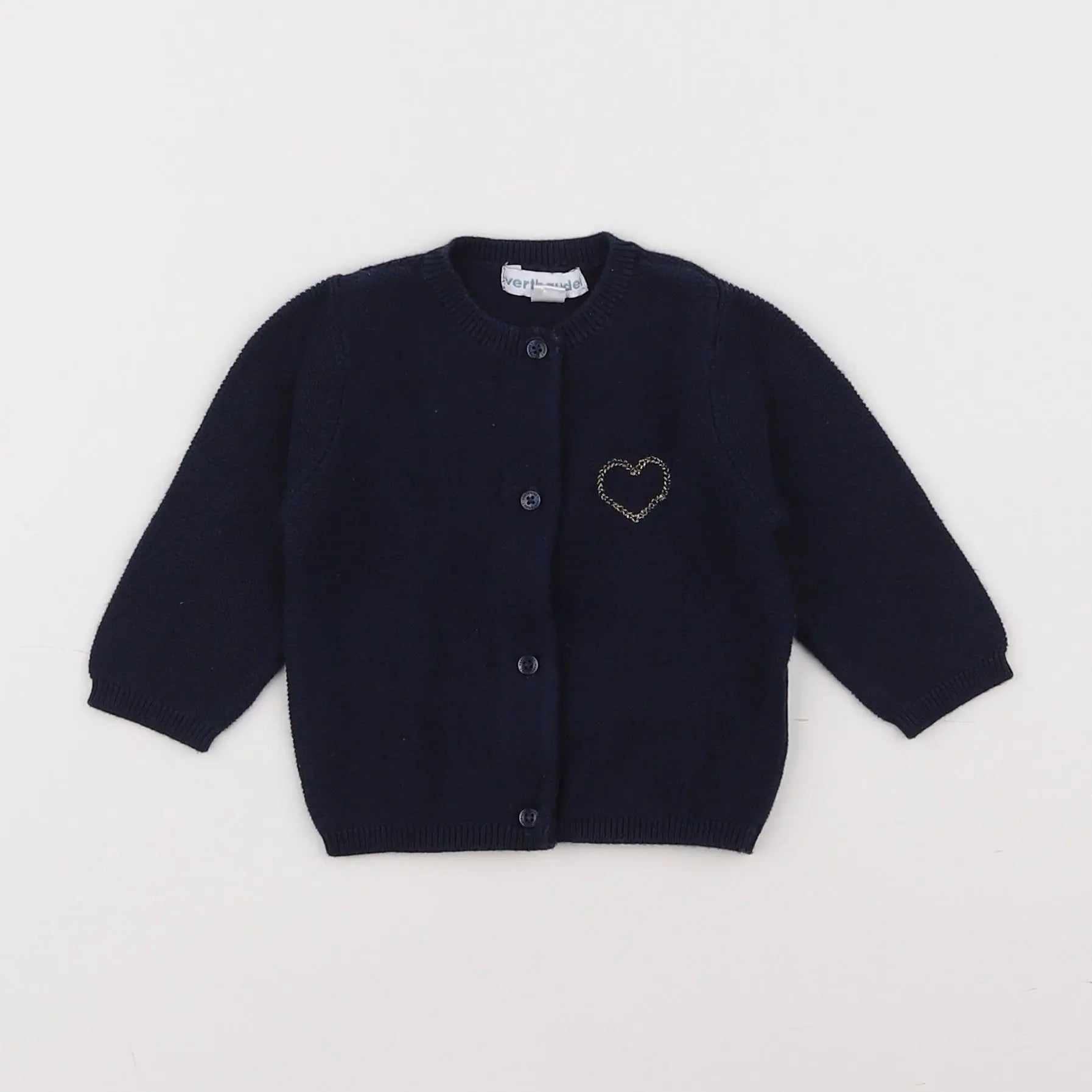 Vertbaudet - gilet bleu - 3 mois