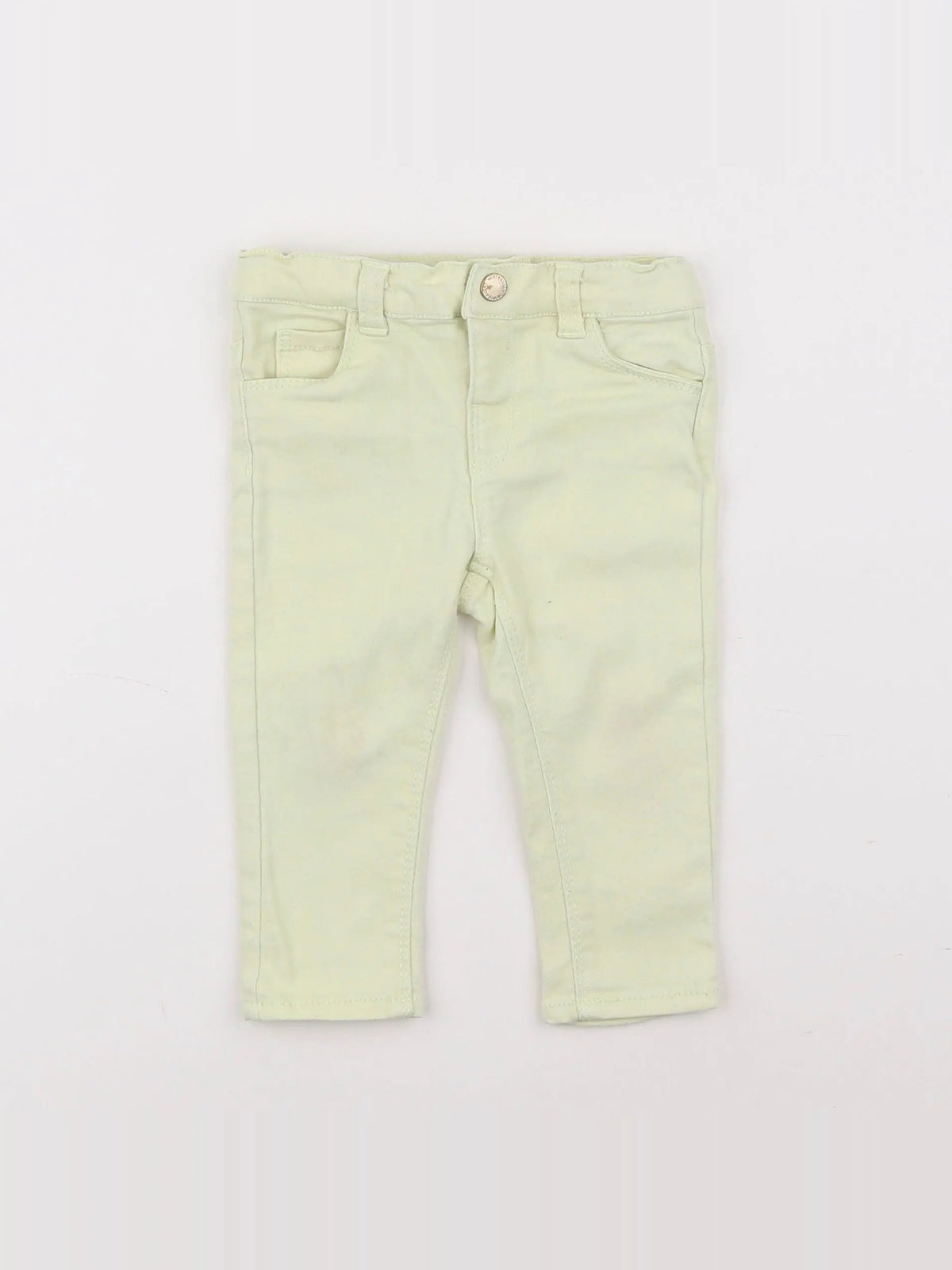 Vertbaudet - pantalon jaune - 12 mois